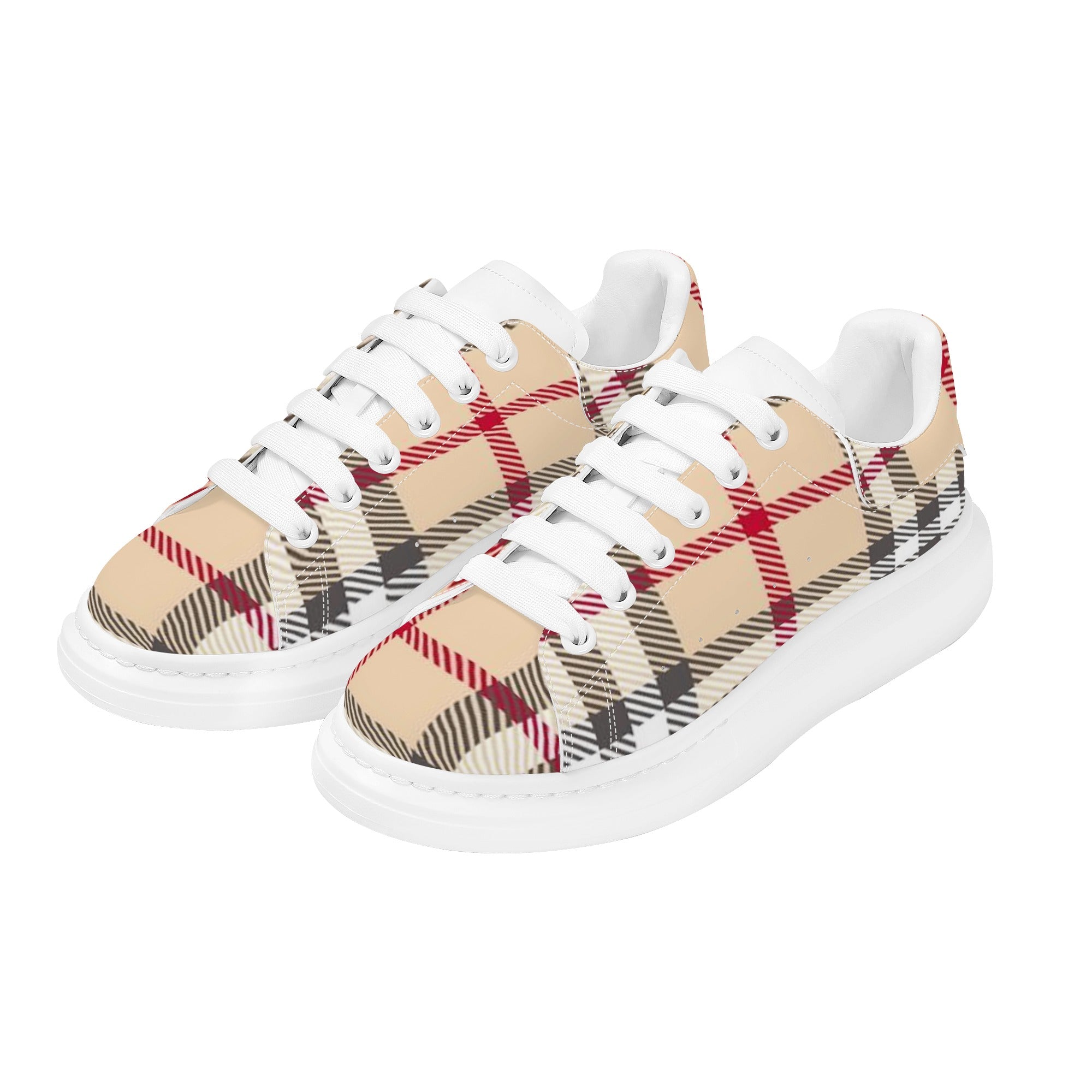 FZ Women's White Tongue Low Top Chunky Shoes - FZwear