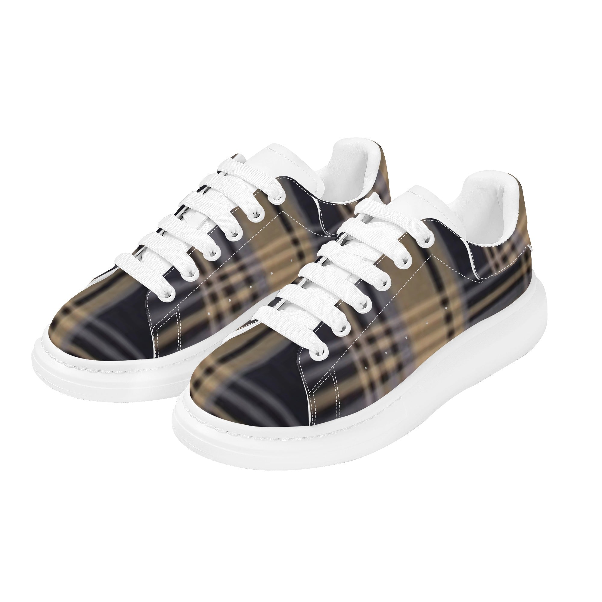 FZ Women's White Tongue Low Top Chunky Shoes - FZwear