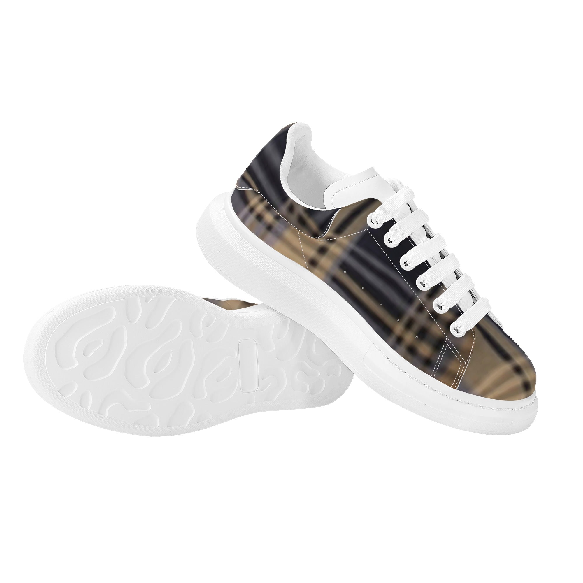 FZ Women's White Tongue Low Top Chunky Shoes - FZwear