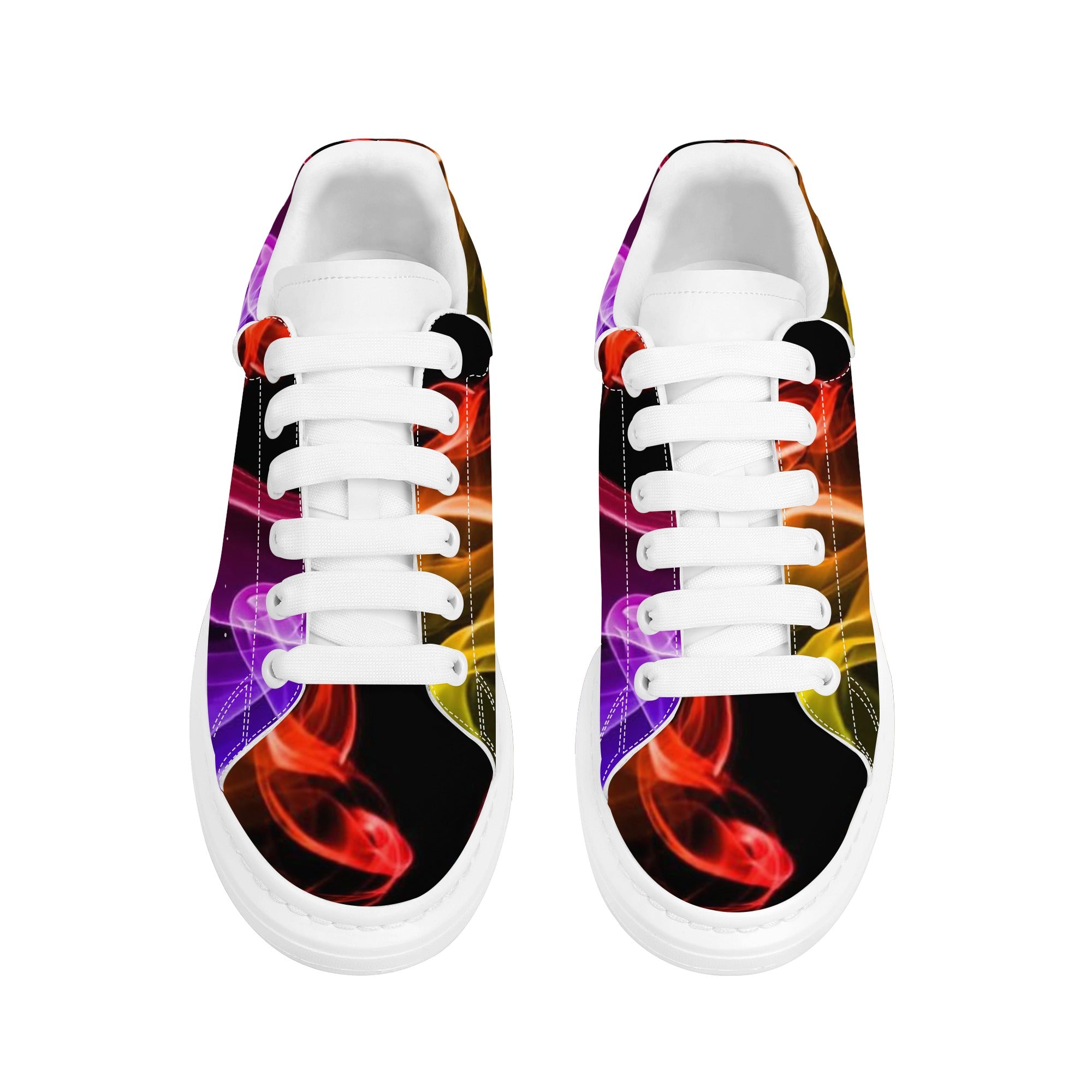 FZ Women's White Tongue Low Top Chunky Shoes - FZwear