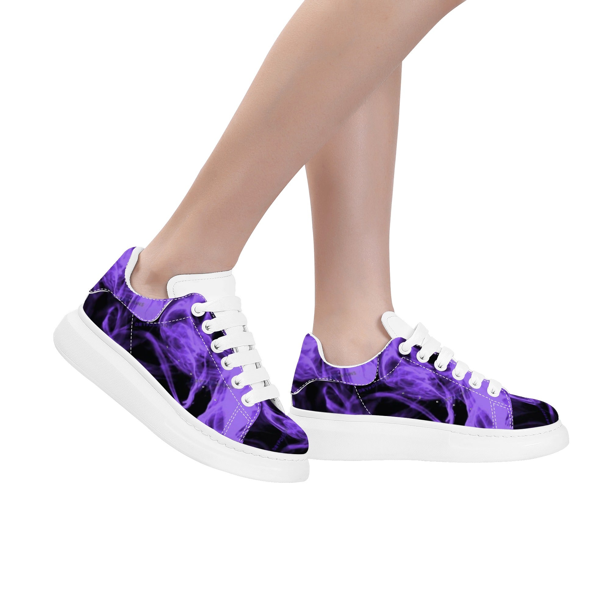 FZ Women's White Tongue Low Top Chunky Shoes - FZwear