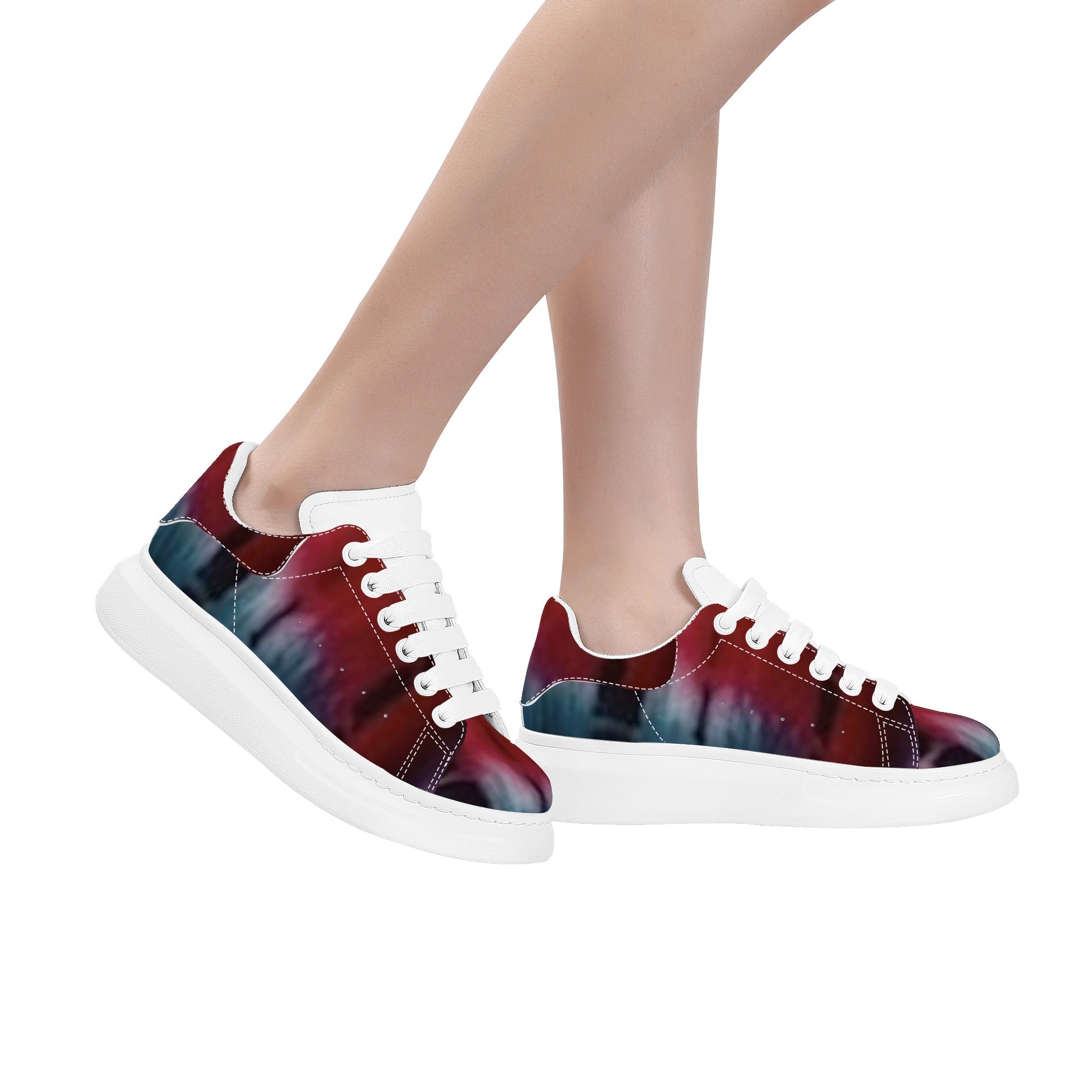 FZ Women's White Tongue Low Top Chunky Shoes - FZwear