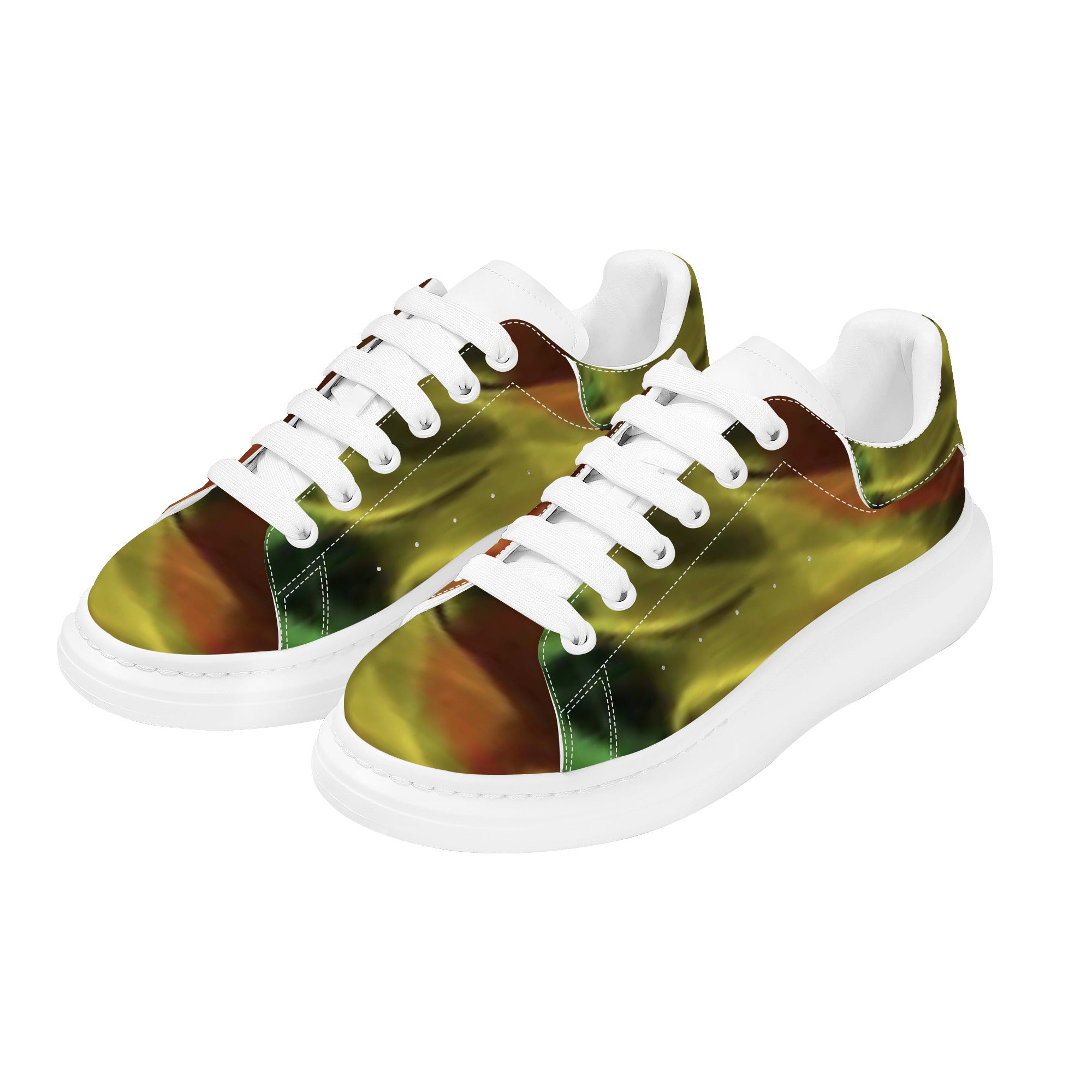 fz women's white tongue low top chunky shoes