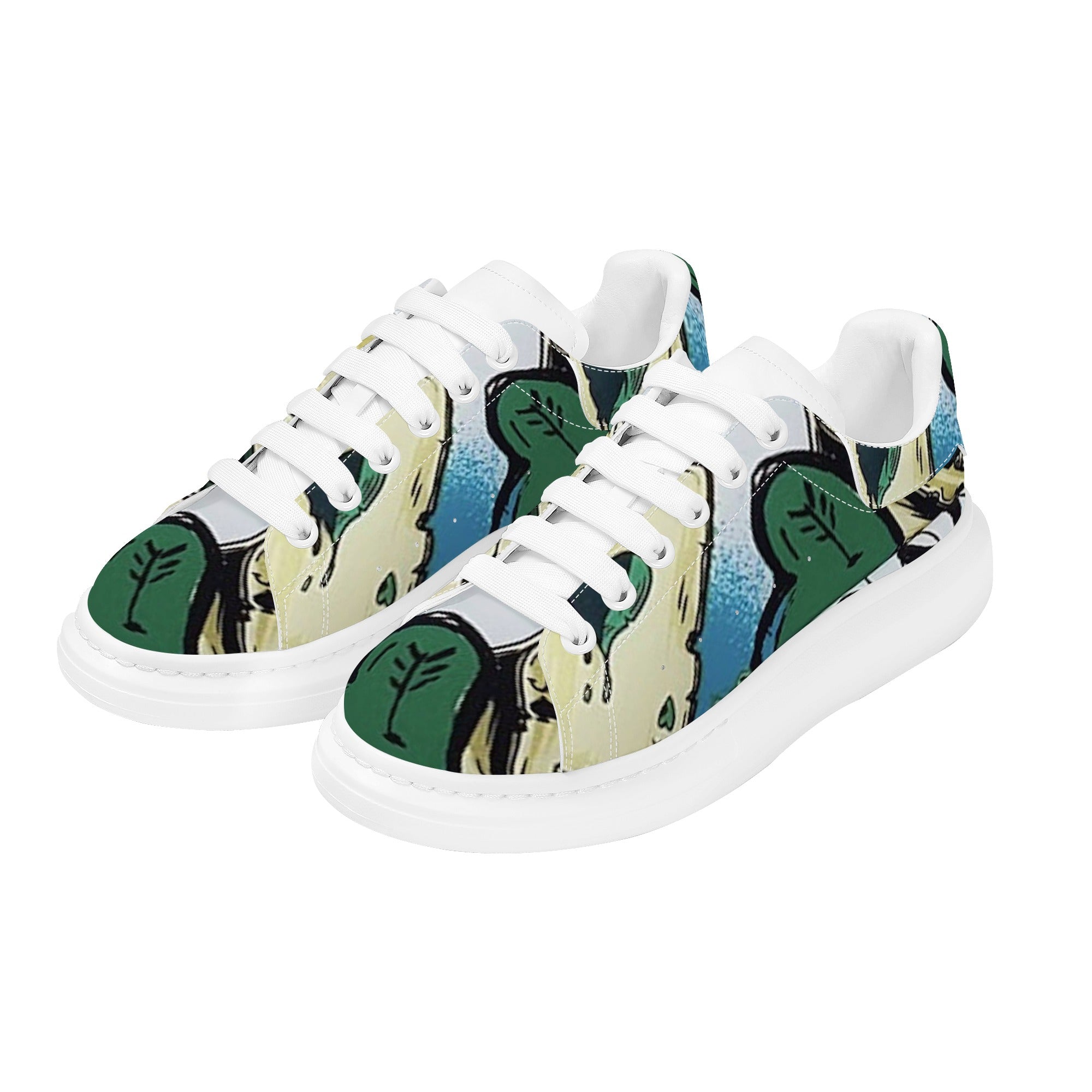 FZ Women's White Tongue Low Top Chunky Shoes - FZwear