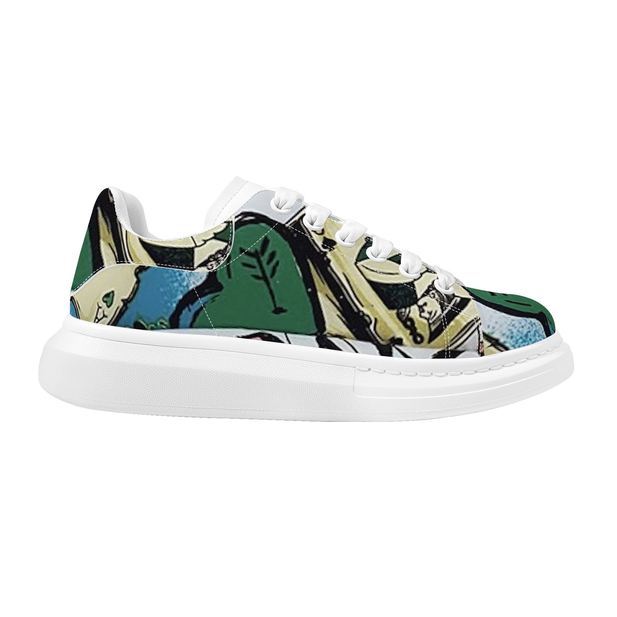 FZ Women's White Tongue Low Top Chunky Shoes - FZwear