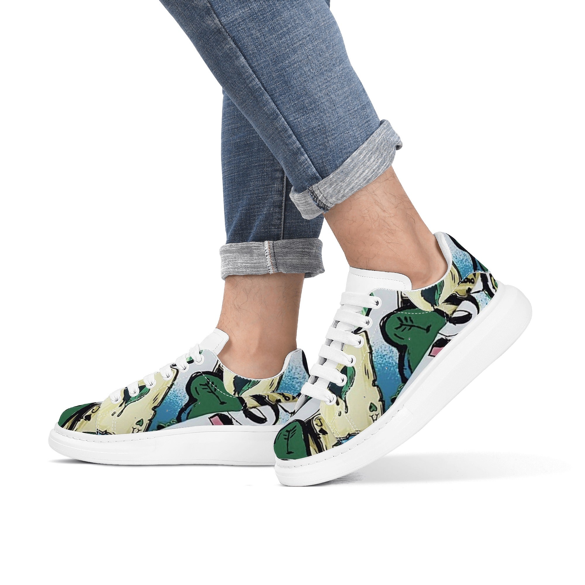 FZ Men's White Tongue Chunky Shoes - FZwear