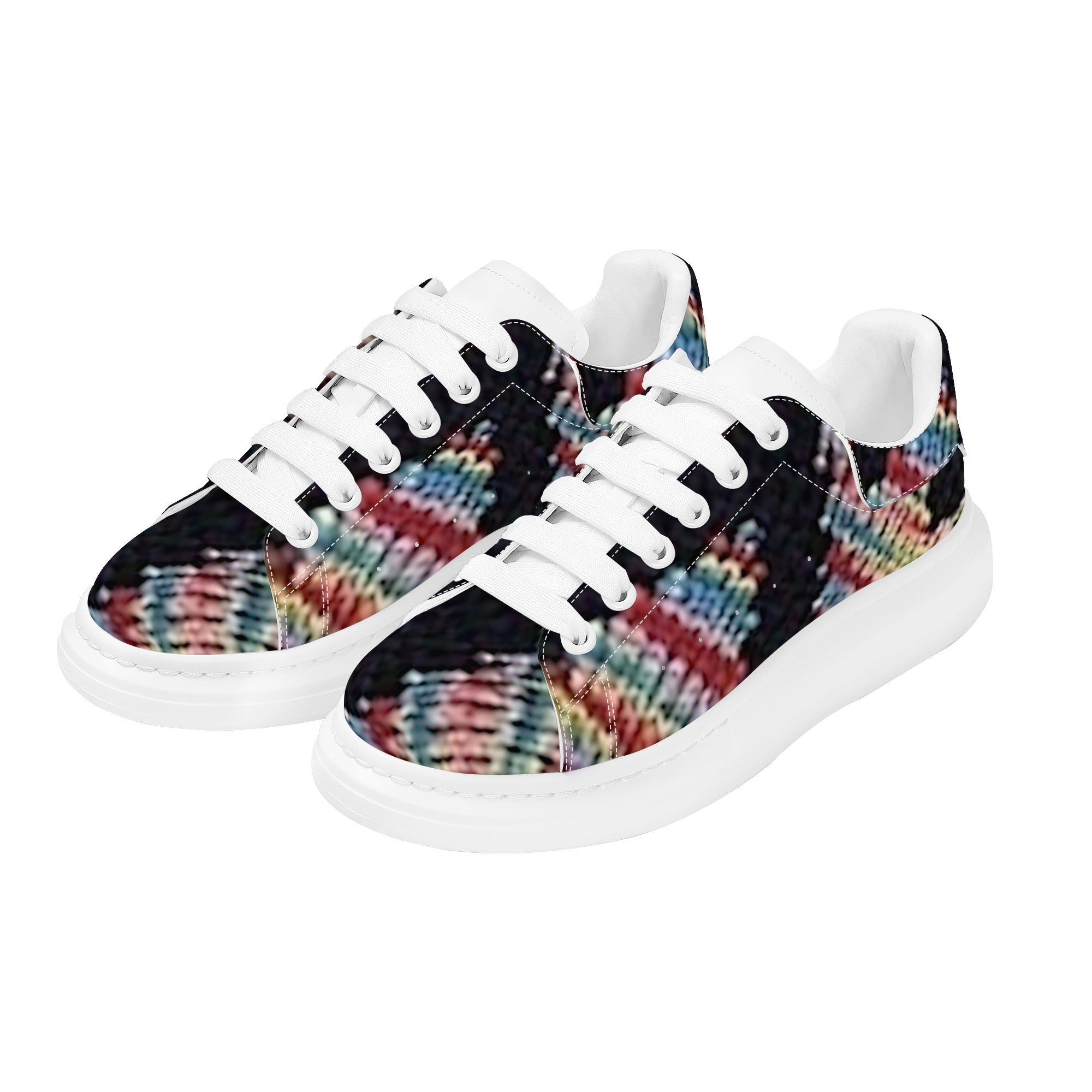 FZ Women's White Tongue Low Top Chunky Shoes - FZwear