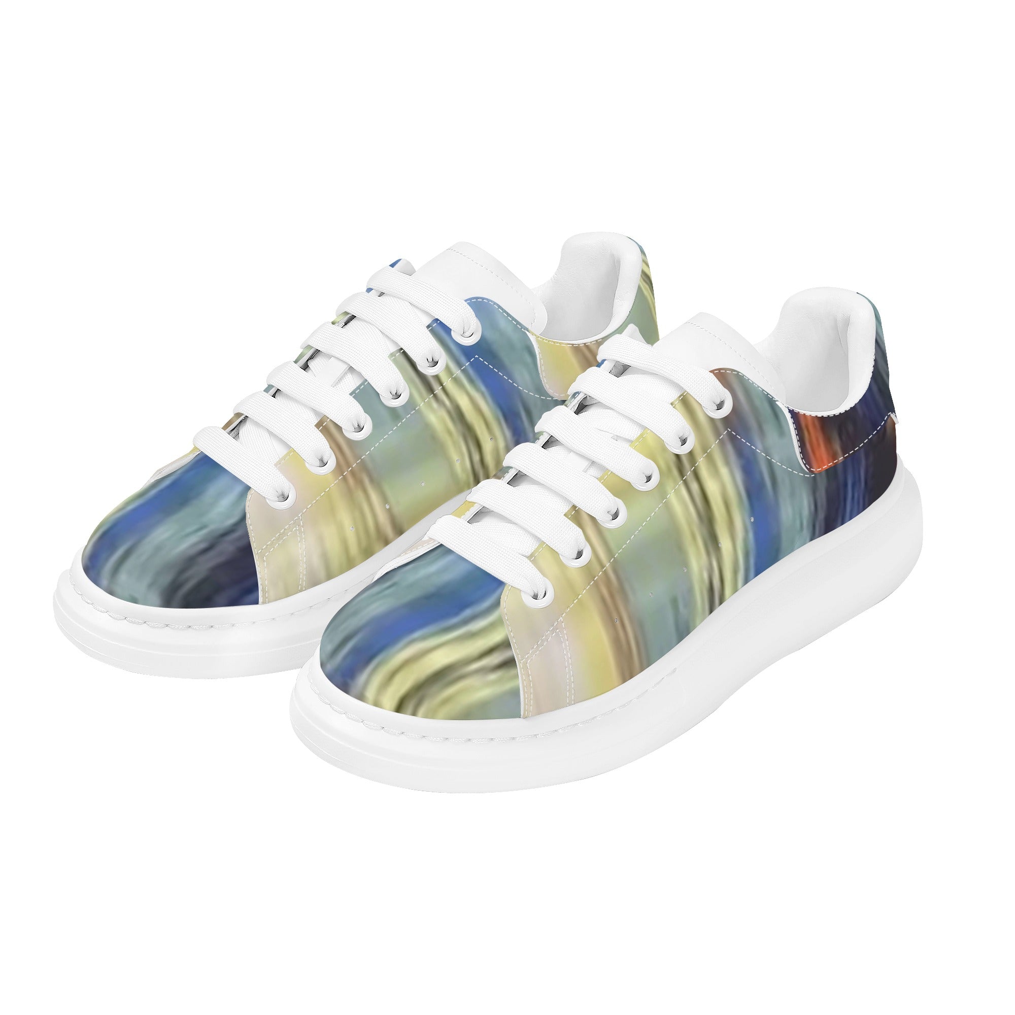 FZ Women's White Tongue Low Top Chunky Shoes - FZwear