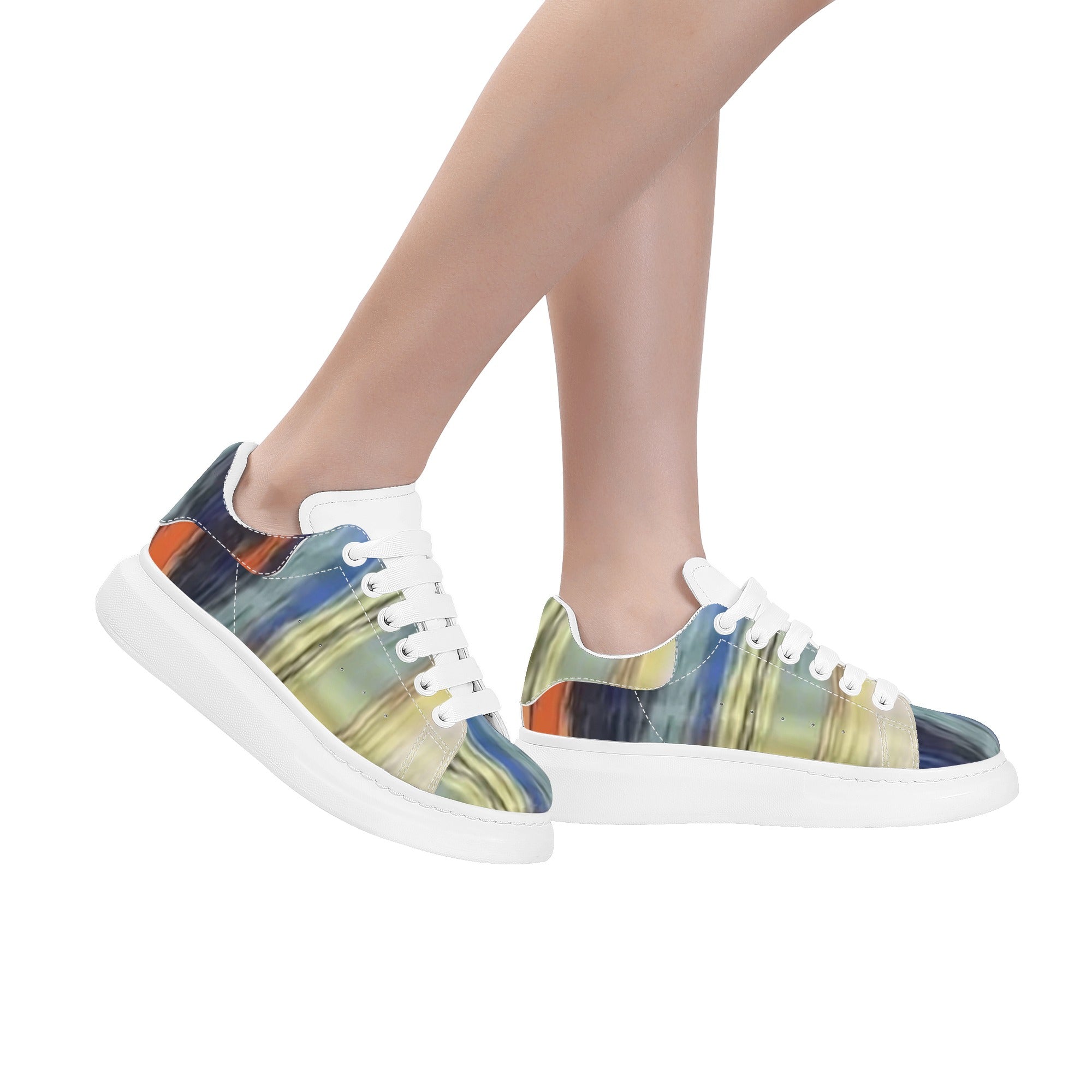 FZ Women's White Tongue Low Top Chunky Shoes - FZwear