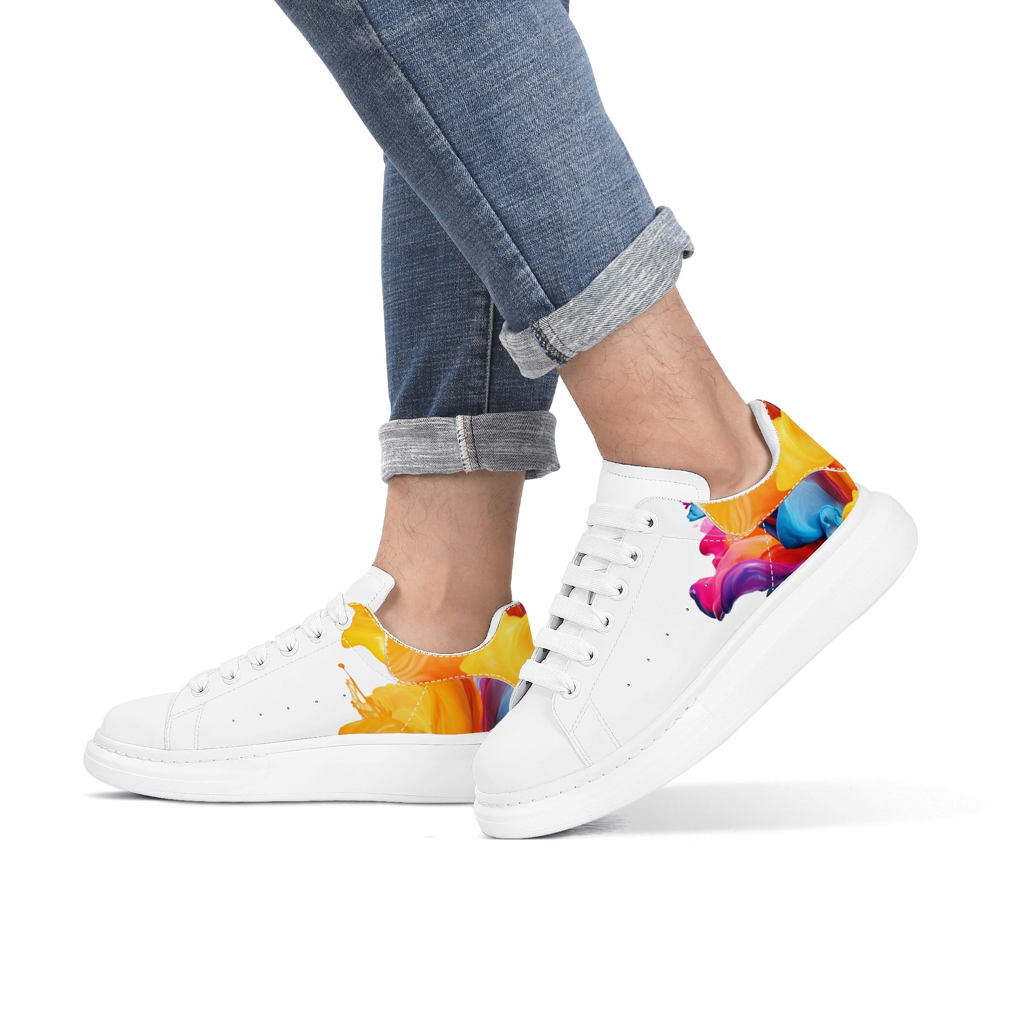 FZ Men's White Tongue Chunky Shoes - FZwear