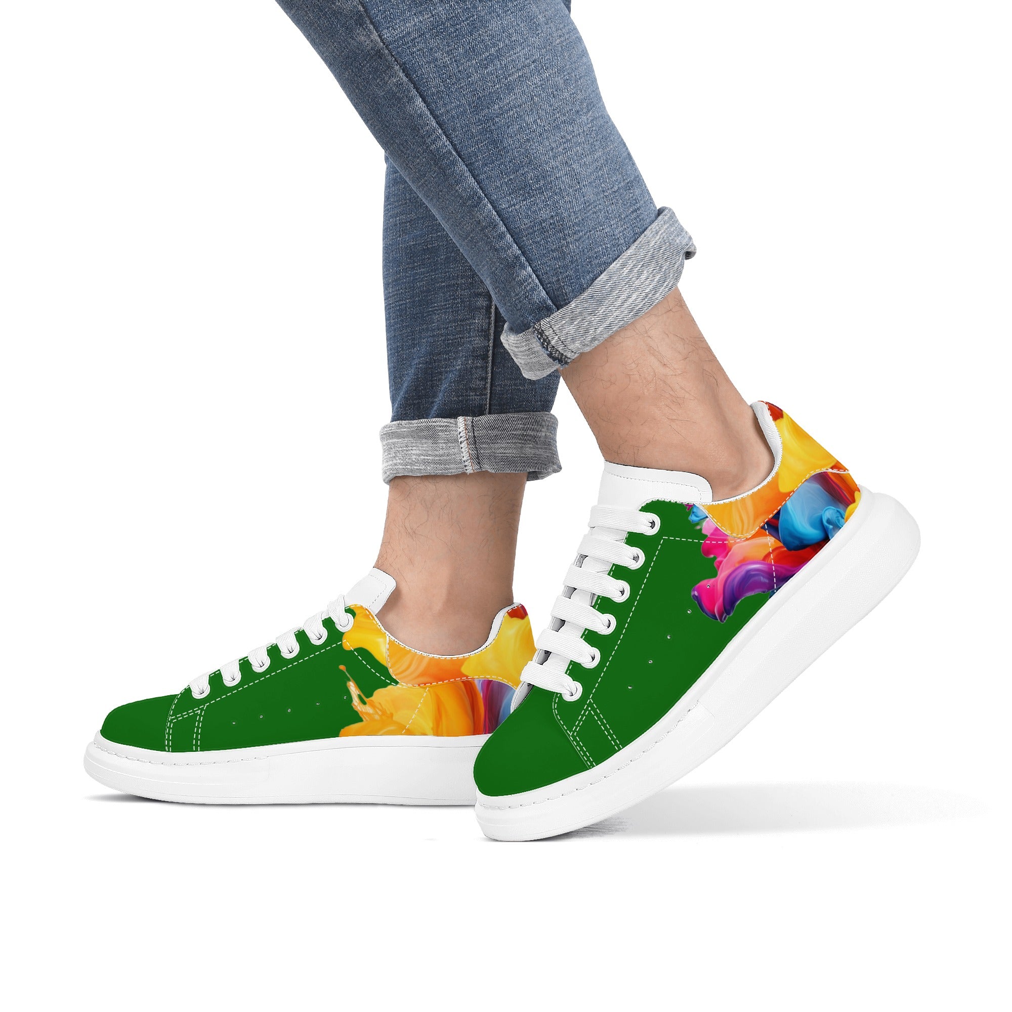 FZ Men's White Tongue Chunky Shoes - FZwear