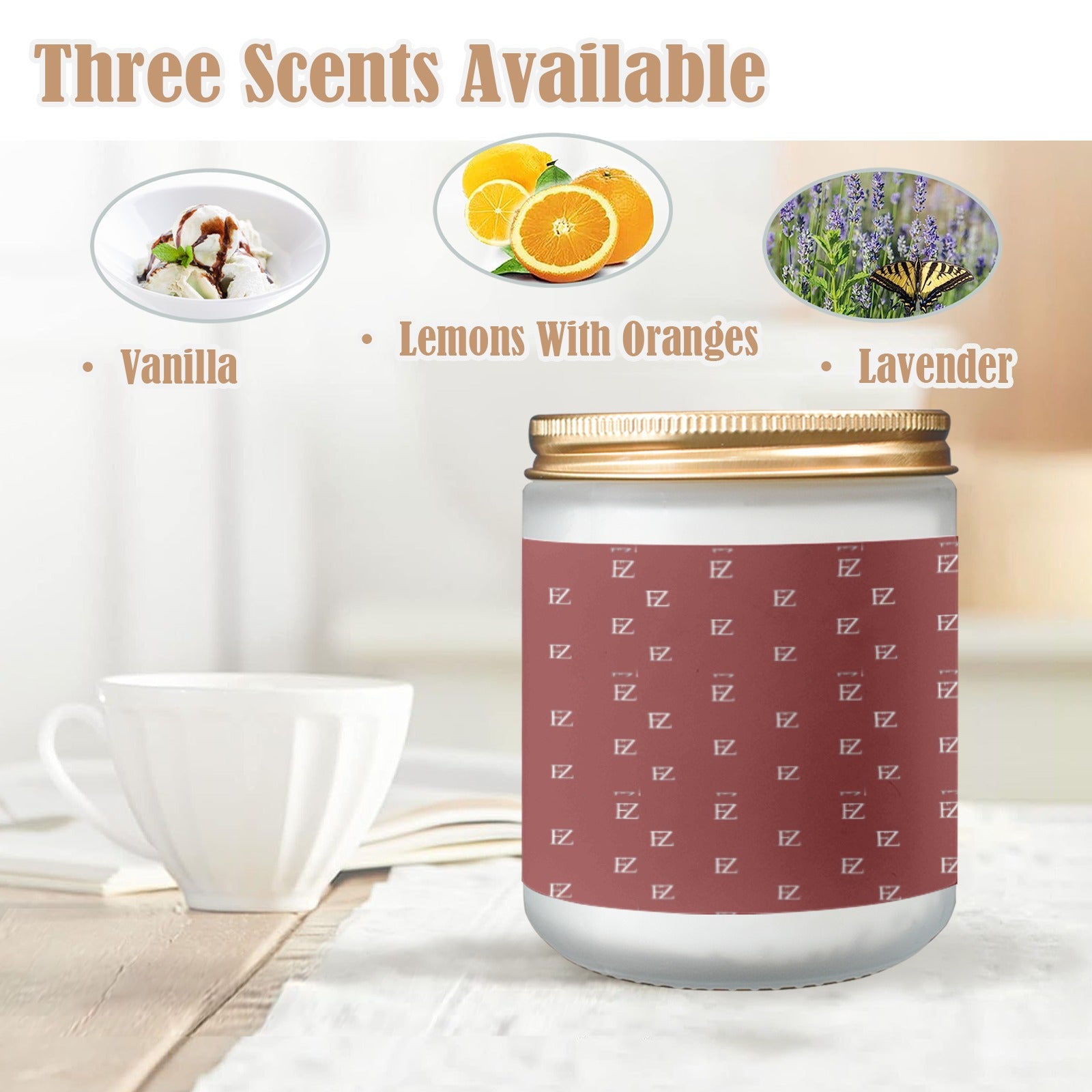 fz cented candles - burgundy custom scented candle (made in queen)