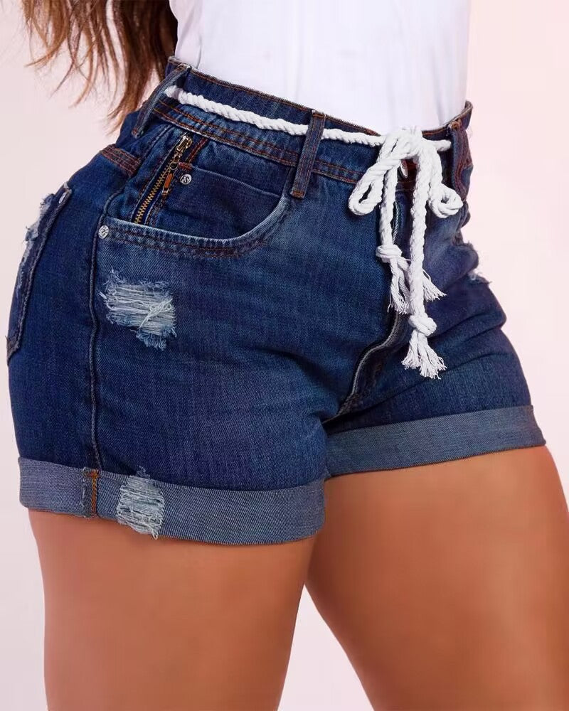 FZ Women's Zipper Design Denim Shorts - FZwear