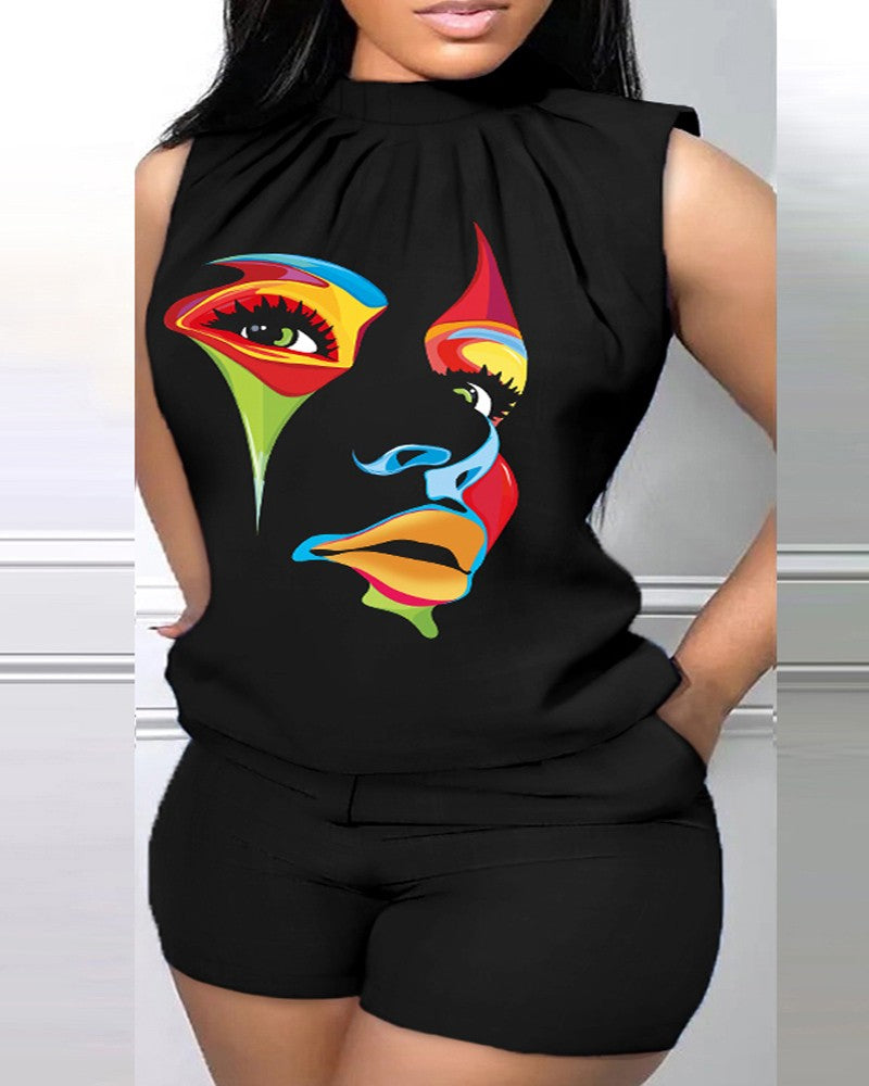 FZ Women's Plus Size Print Shorts Suit - FZwear