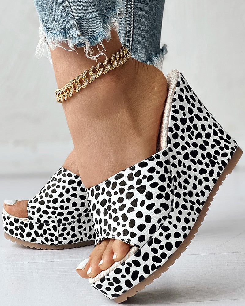FZ Women's Leopard Wide Strap Wedge Shoes - FZwear