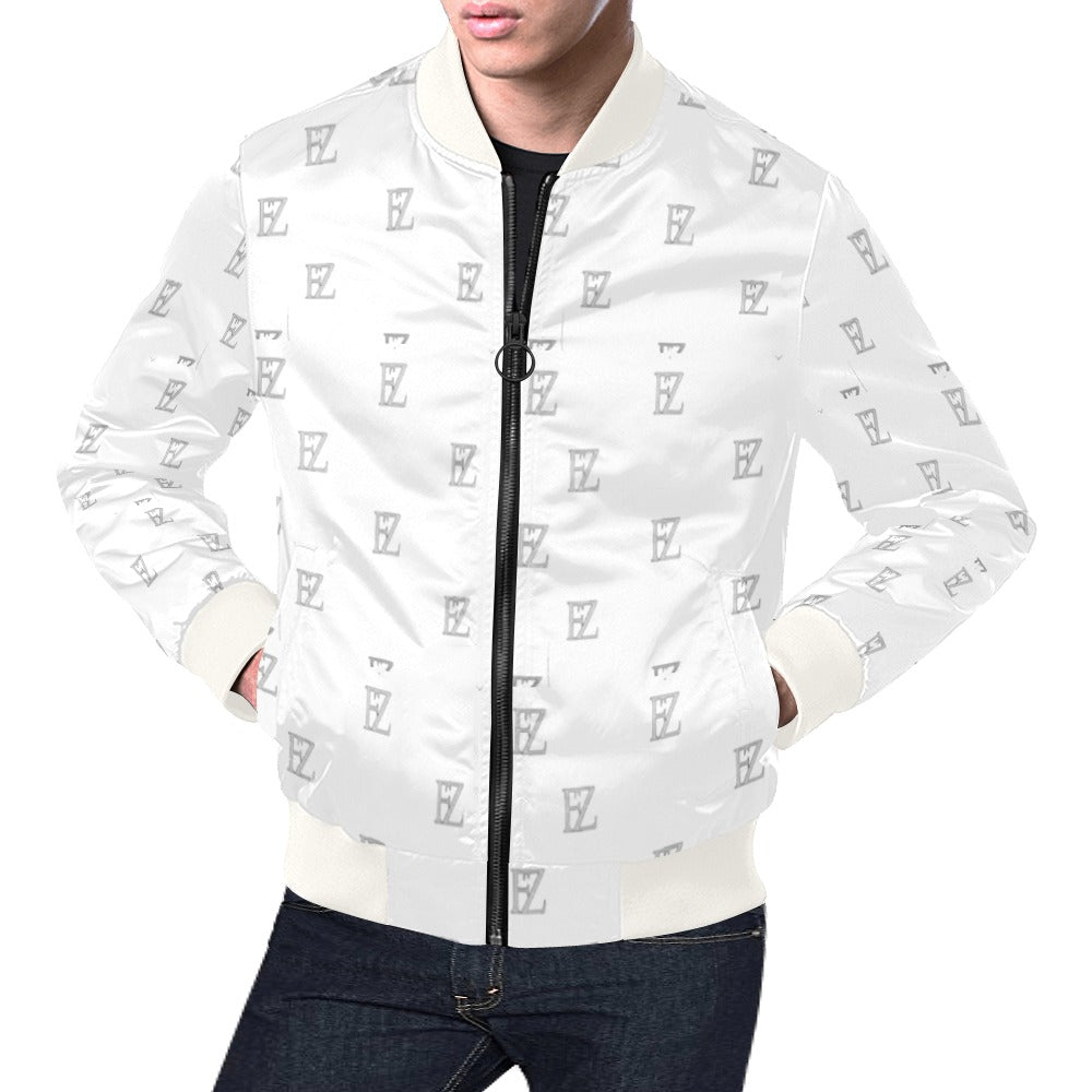 fz men's designer jacket-white men's all over print casual jacket (model h19)