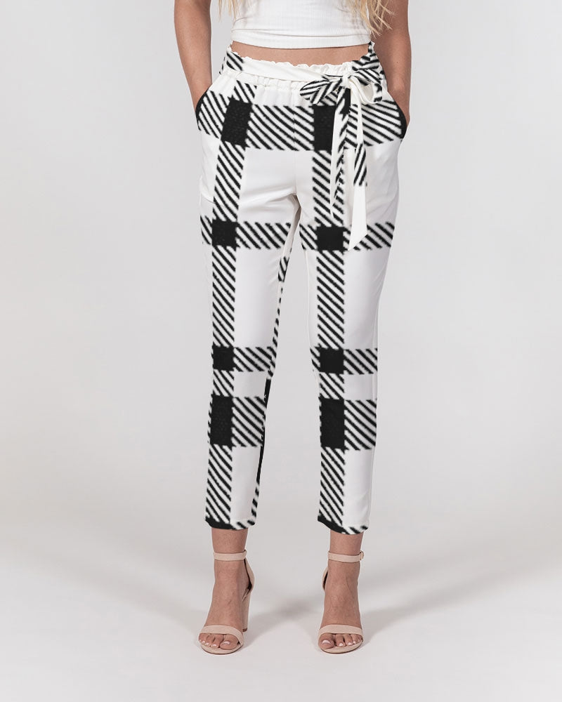 plaid flite women's belted tapered pants