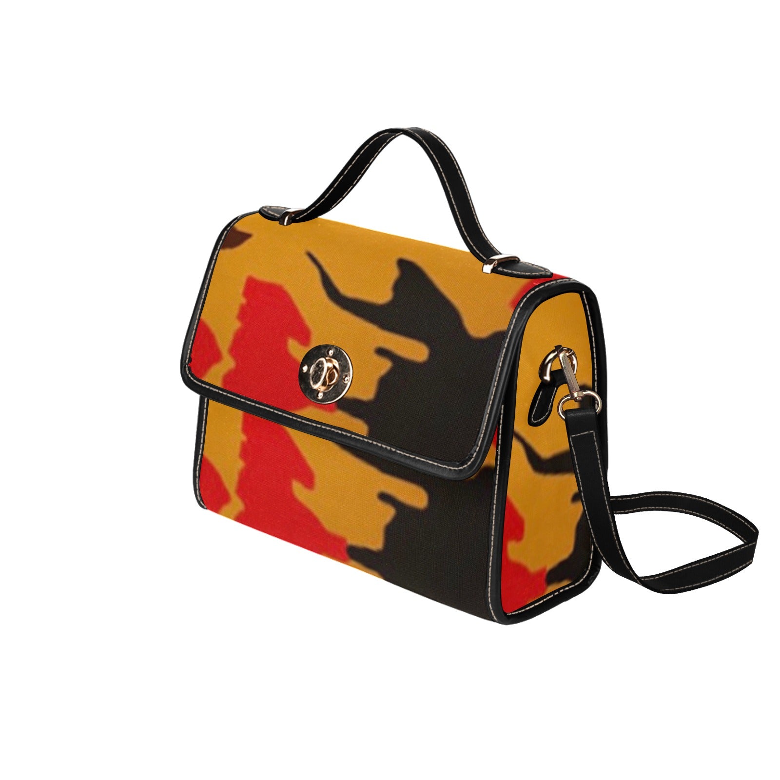 fz leopard print handbag all over print canvas bag (model 1641)(black)