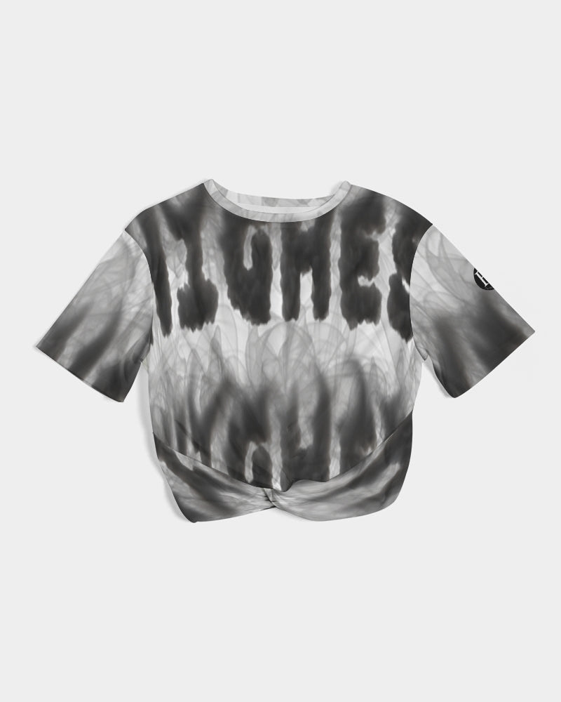 weed zone women's twist-front cropped tee