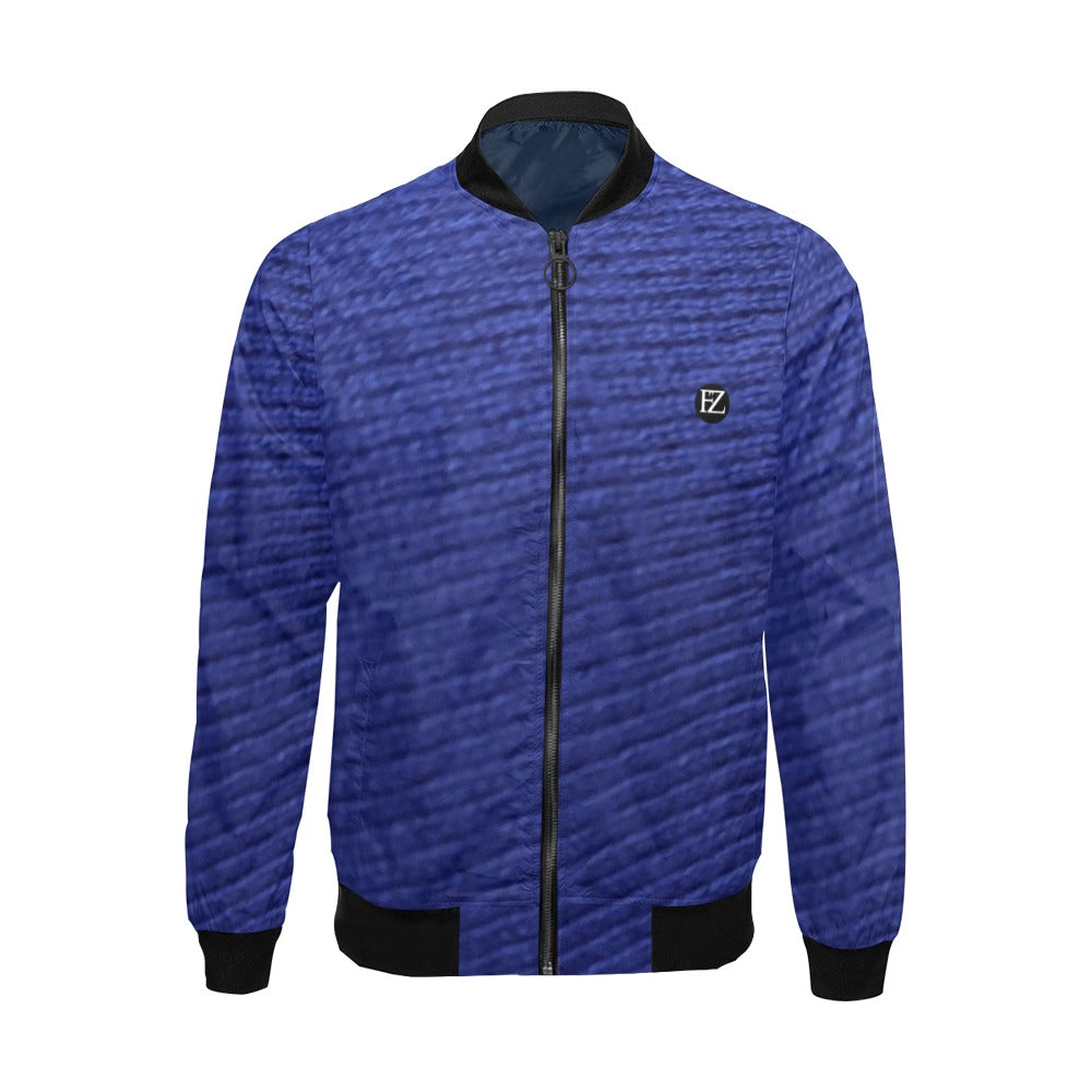 fz men's designer jacket- blue zone men's all over print casual jacket (model h19)