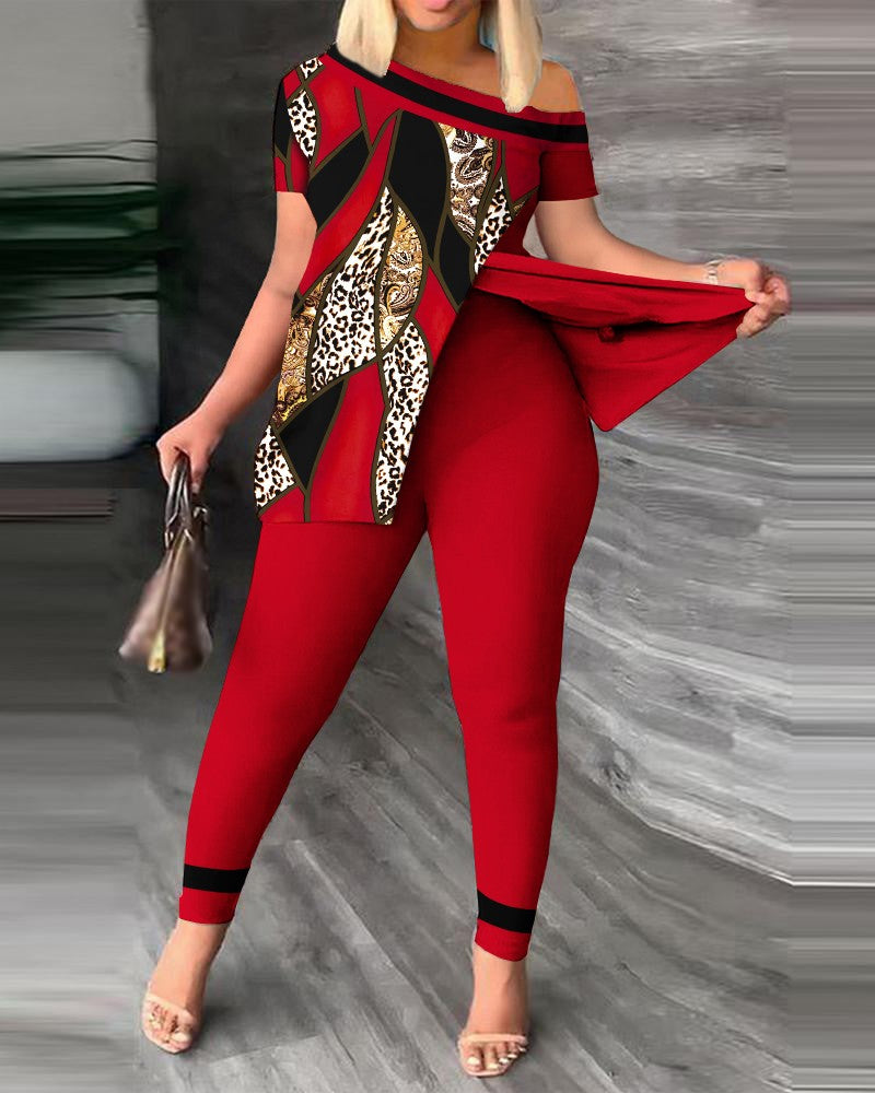 FZ Women's Plus Size Leopard Print Pants Suit - FZwear