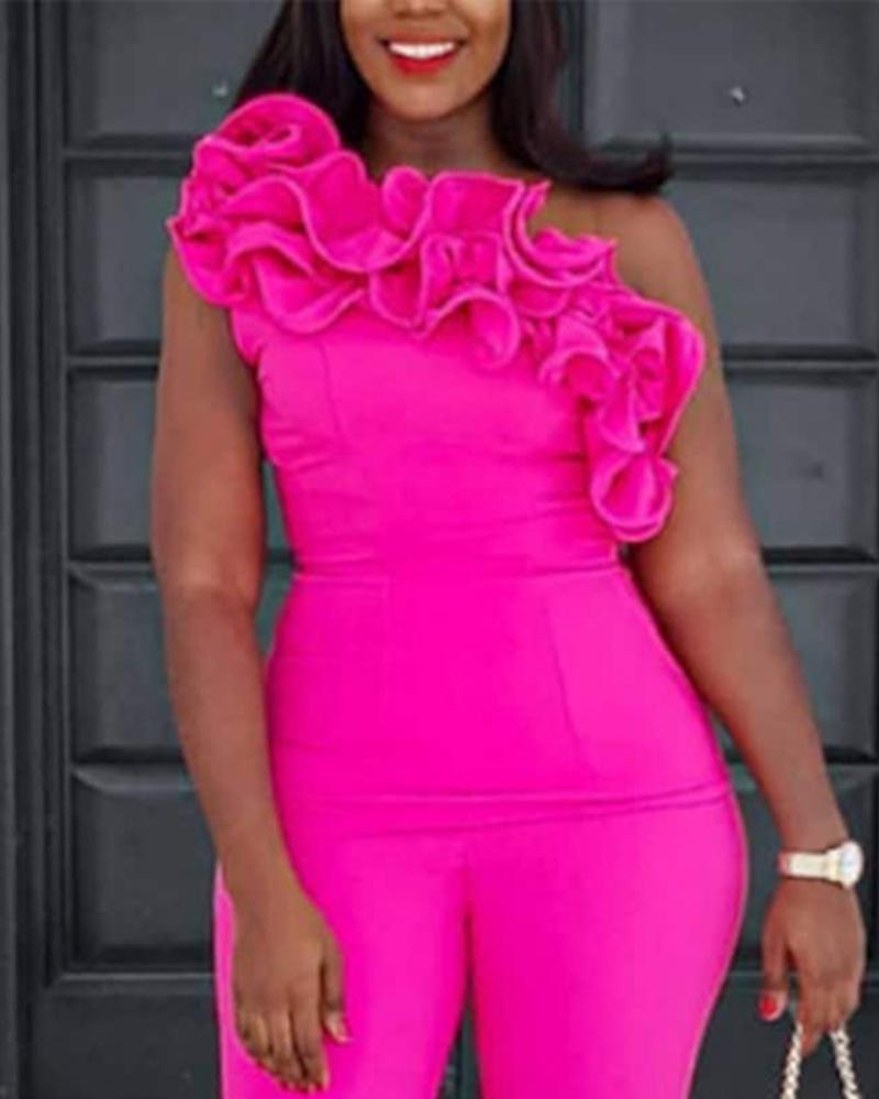 FZ Women's Ruffle Hem One Shoulder Jumpsuit - FZwear