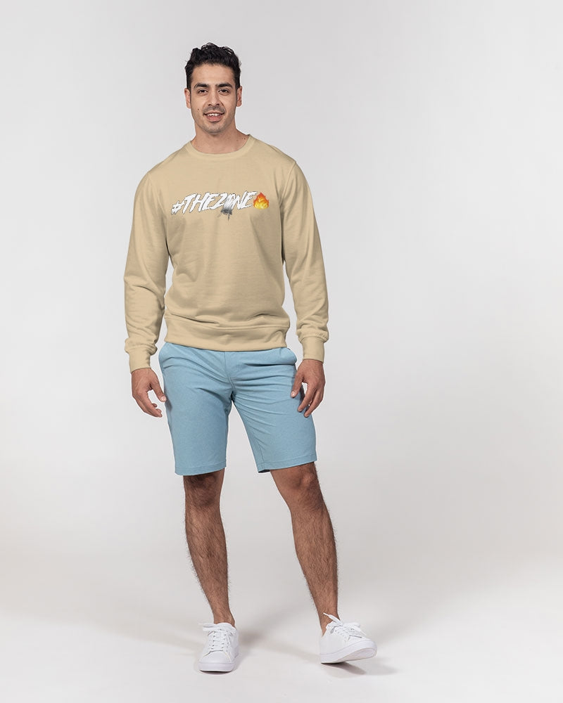 the beige zone men's classic french terry crewneck pullover
