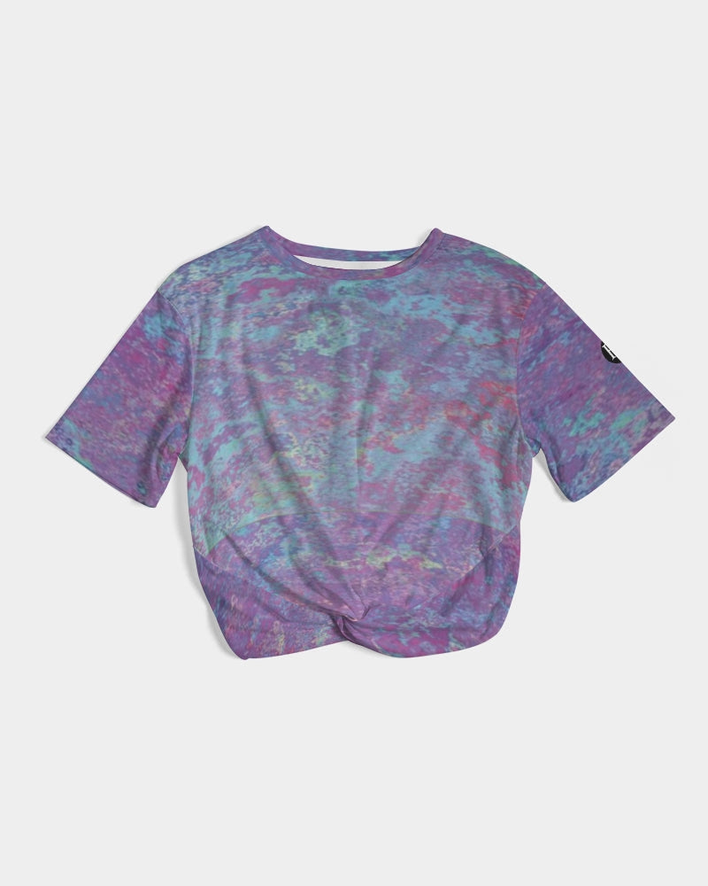 fz wash women's twist-front cropped tee