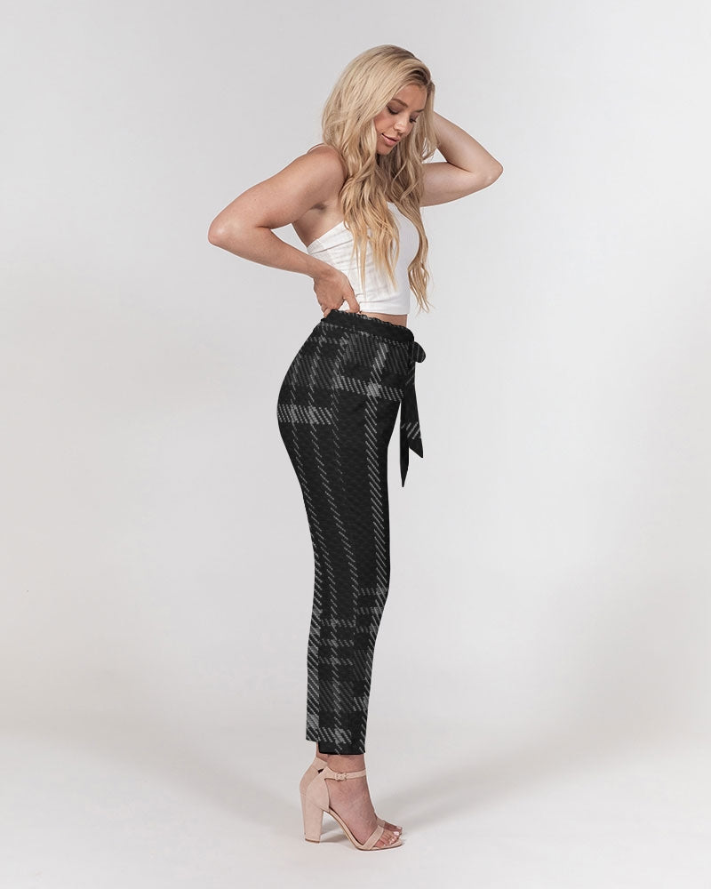 plaid flite too women's belted tapered pants