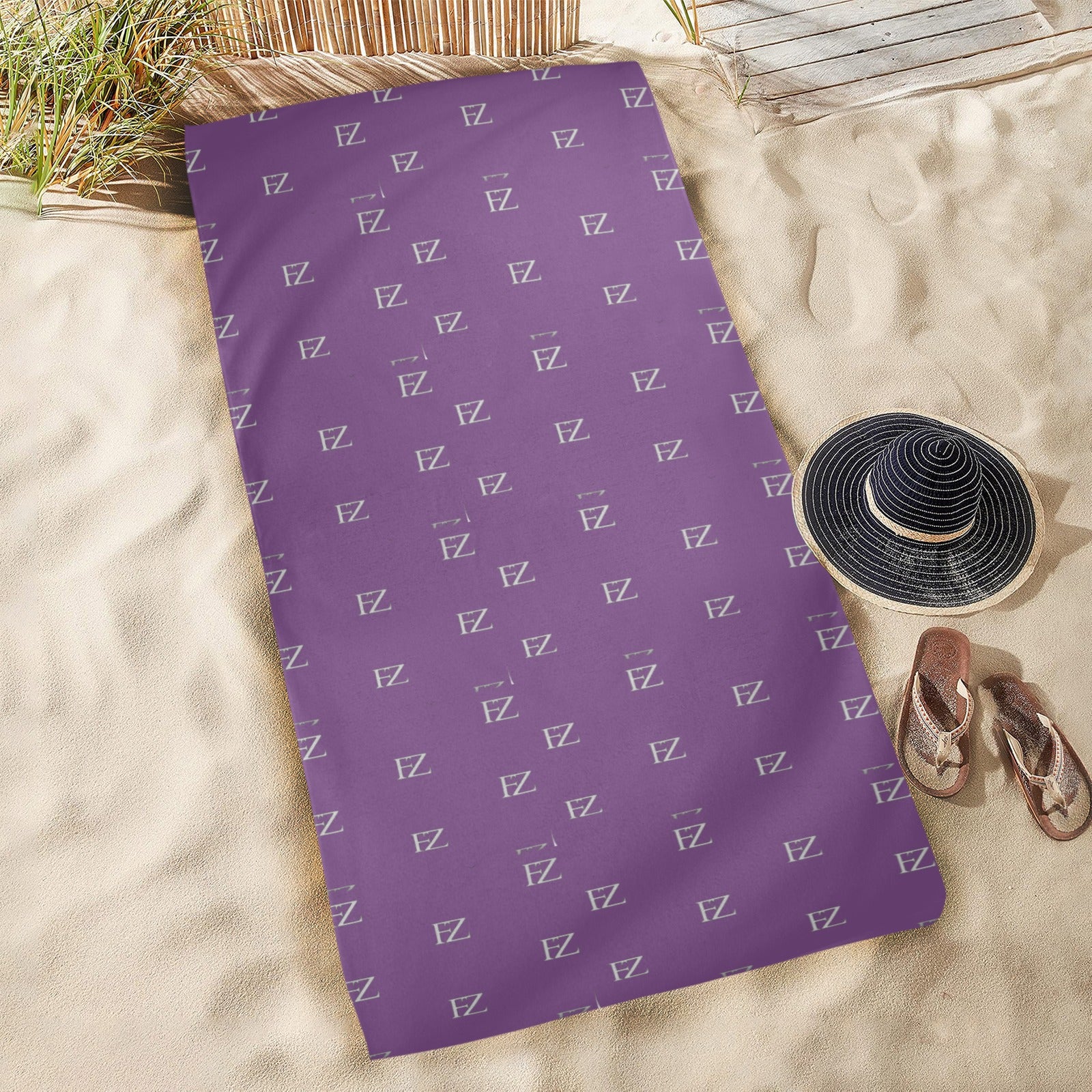 fz towel - purple beach towel 31"x71"(new)( made in queen)
