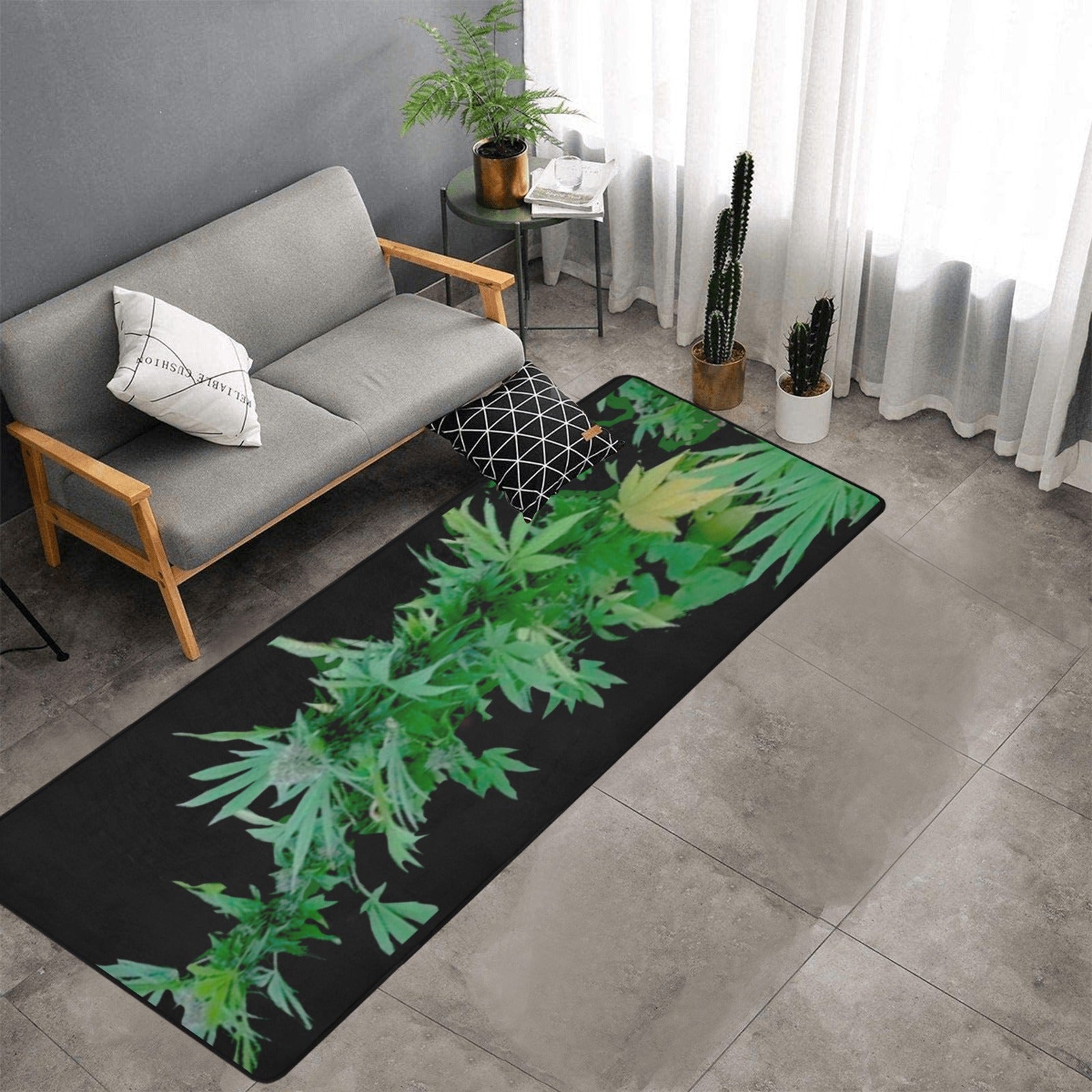 fz bud area rug one size / fz rug - black area rug with black binding 10'x3'3''