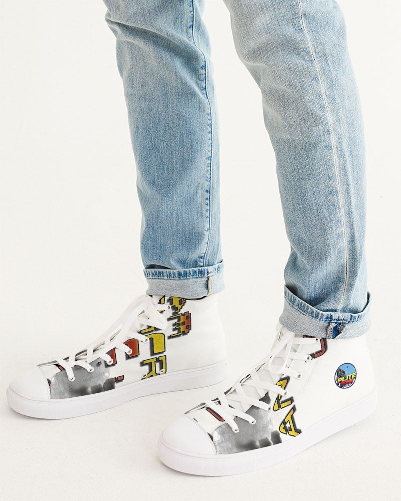 white zone men's hightop canvas shoe