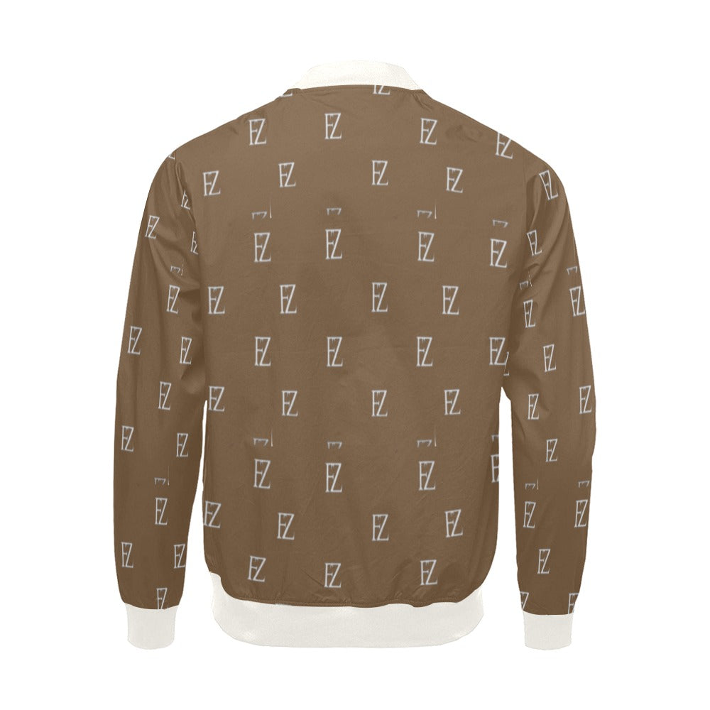 fz men's designer jacket-brown men's all over print casual jacket (model h19)