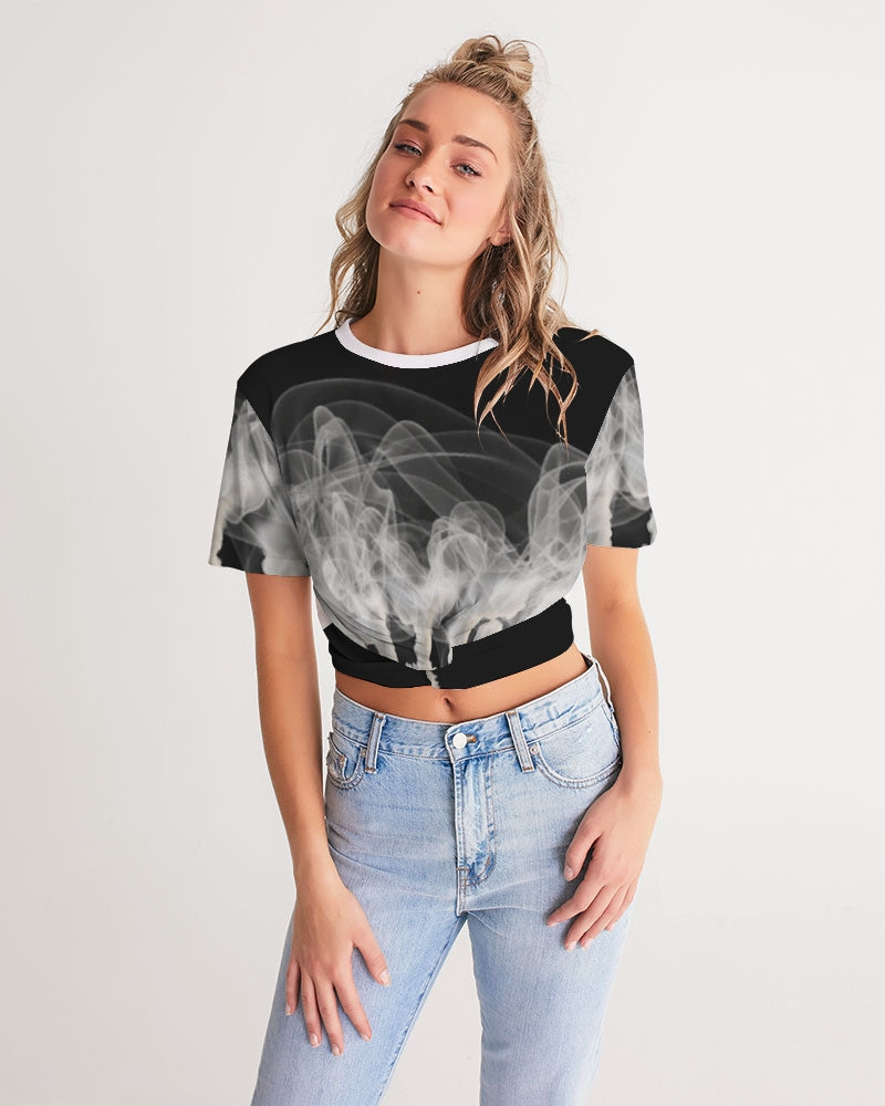 smoking the highest women's twist-front cropped tee