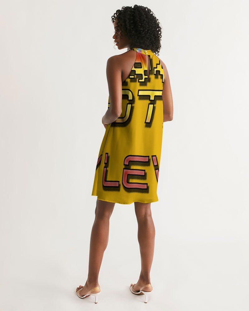 yellow zone women's halter dress