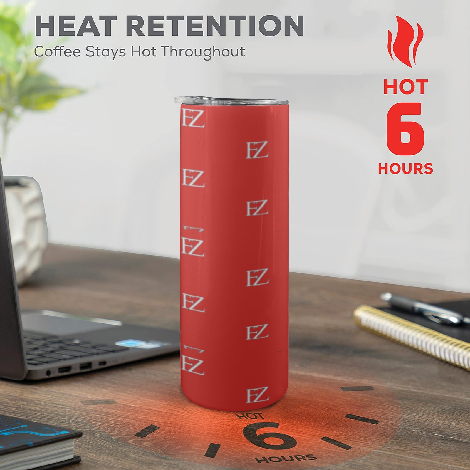 fz cold cup 20oz tall skinny tumbler with lid and straw