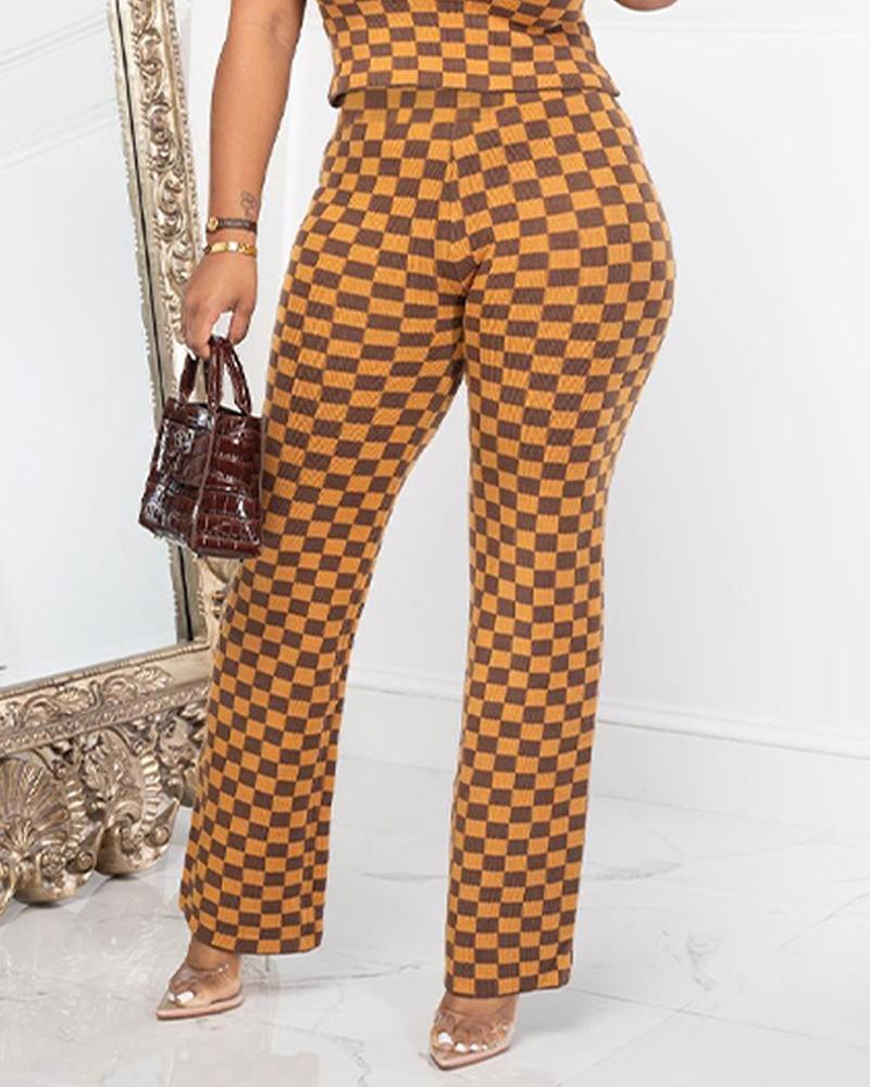 FZ Women's Plaid Print Pants Suit - FZwear