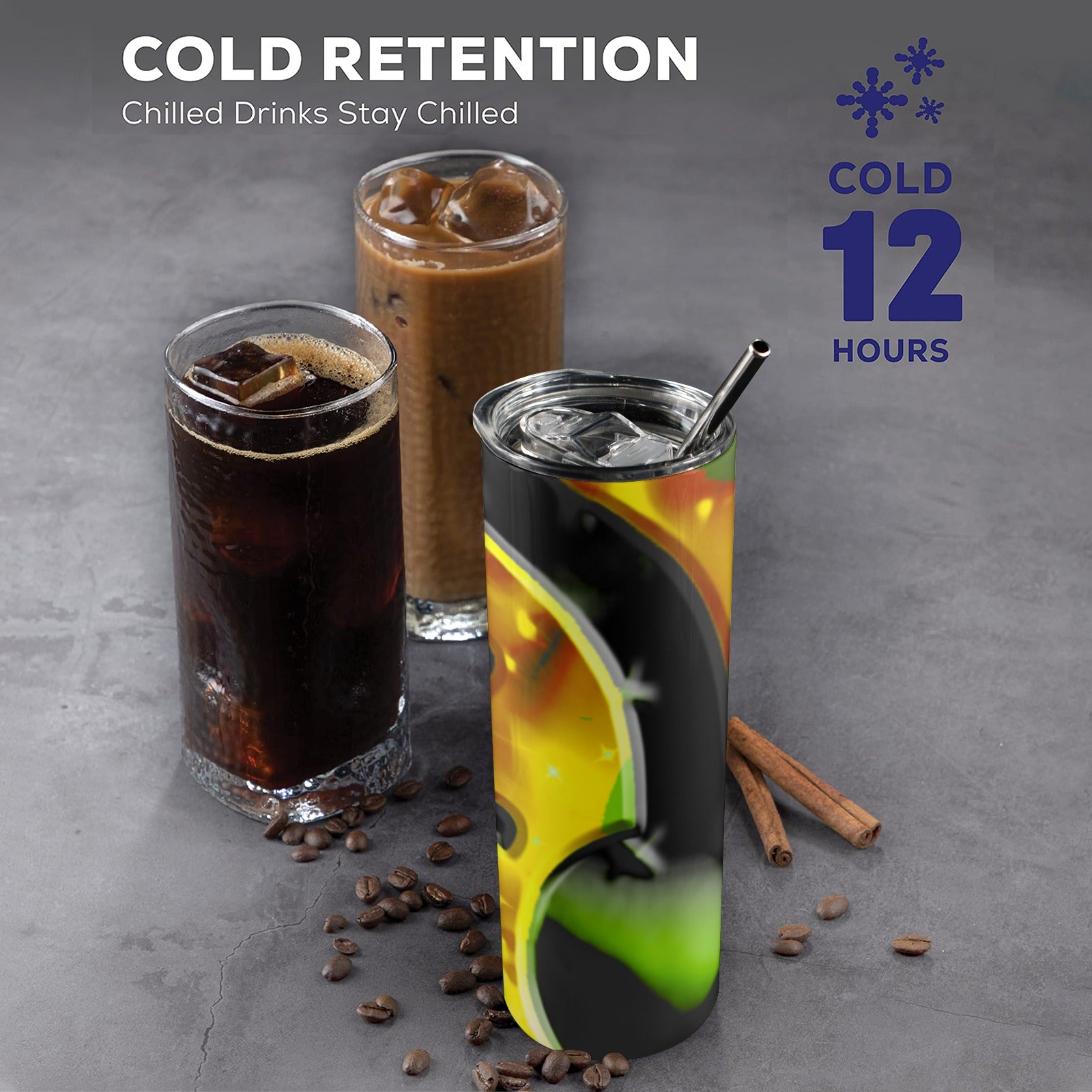 fz cold cup 20oz tall skinny tumbler with lid and straw