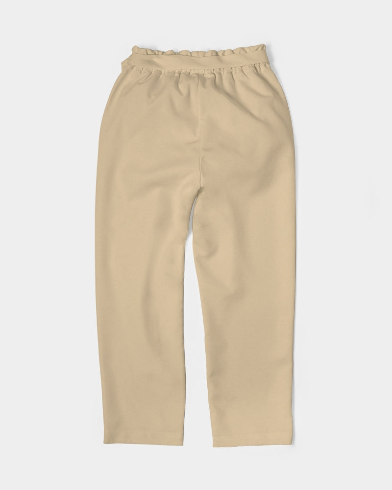 the beige zone women's belted tapered pants