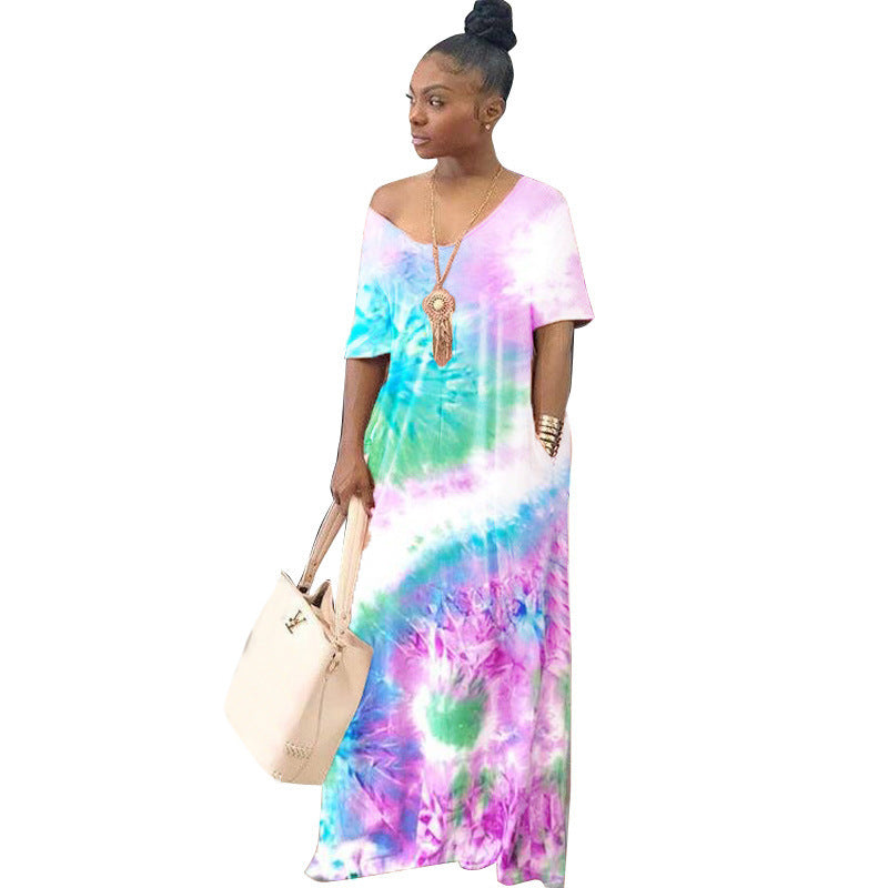 fz women's tie dye casual dress