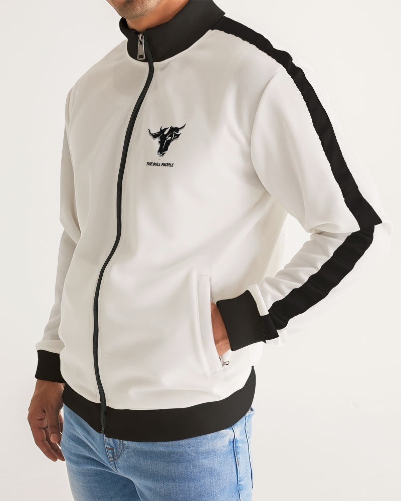the white bull men's stripe-sleeve track jacket