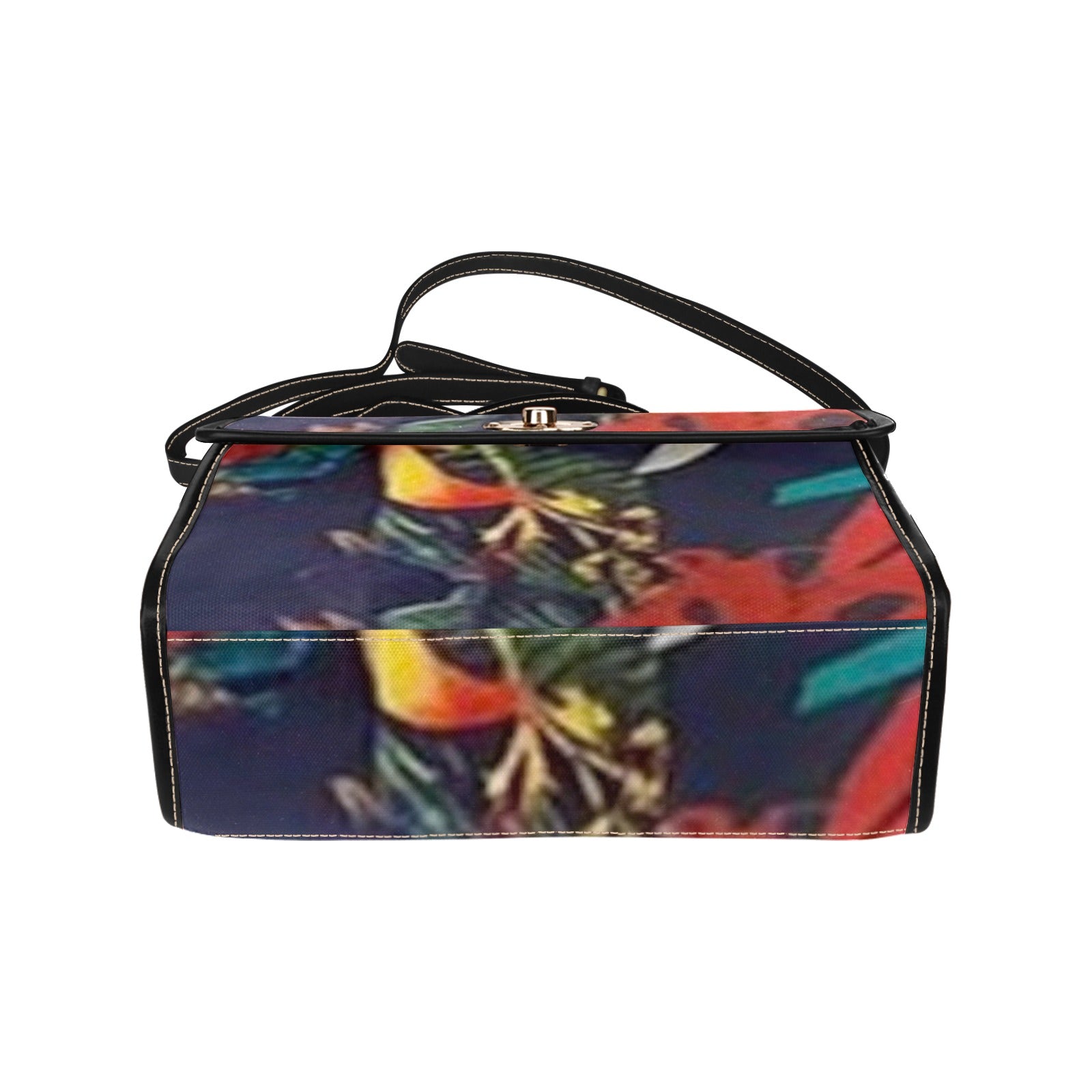 fz flowery handbag all over print canvas bag (model 1641)(black)