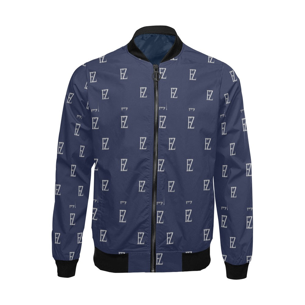 fz men's designer jacket-blue men's all over print casual jacket (model h19)