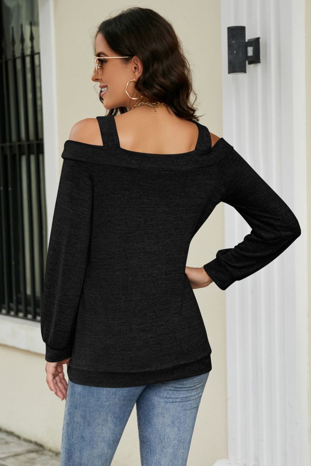 cutout cold-shoulder top