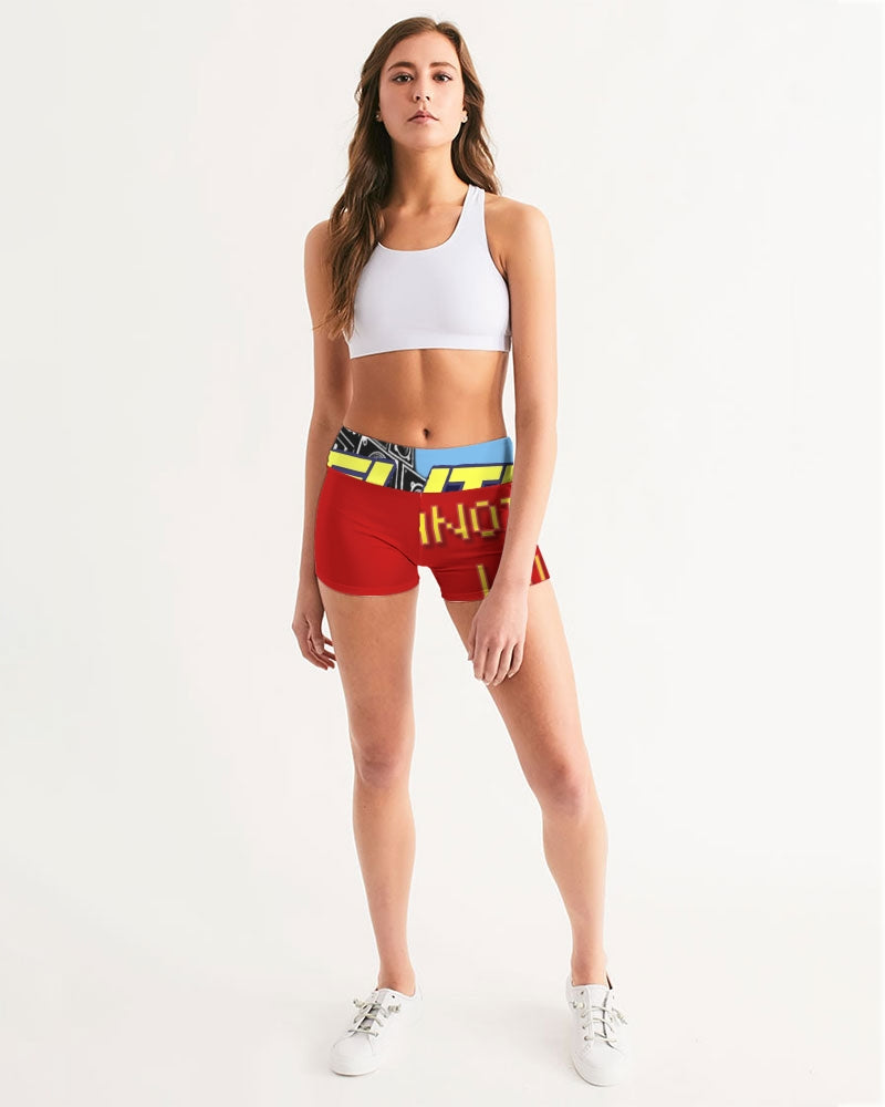 fire flite women's mid-rise yoga shorts