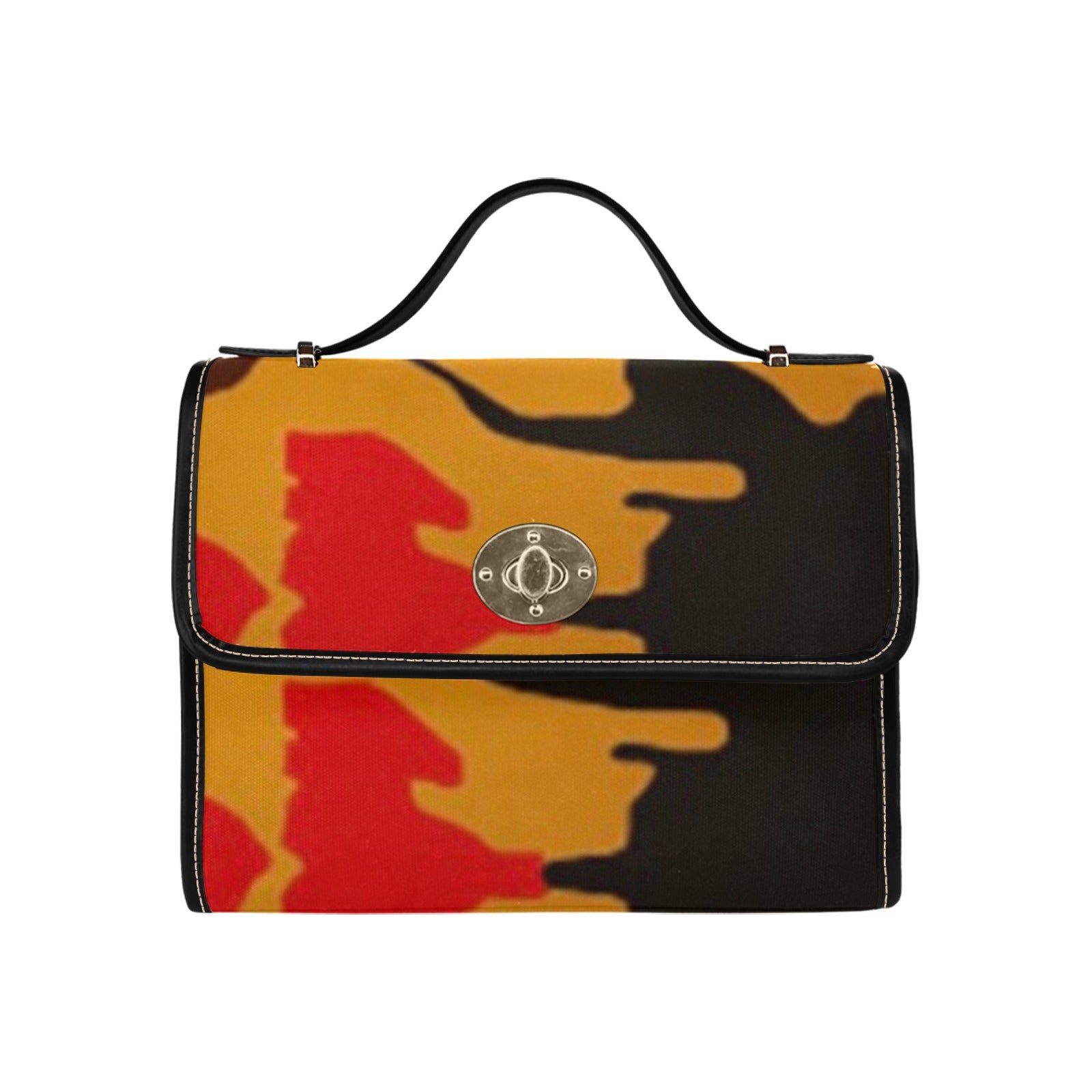 fz leopard print handbag all over print canvas bag (model 1641)(black)