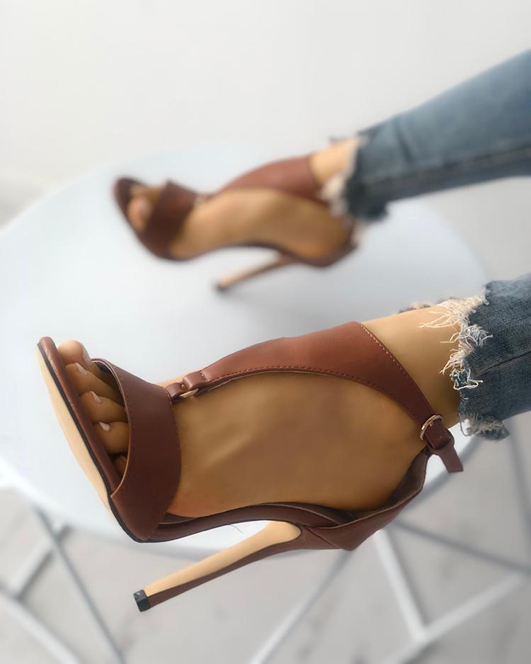 FZ Women's Buckled T-Strap Stiletto Shoes - FZwear