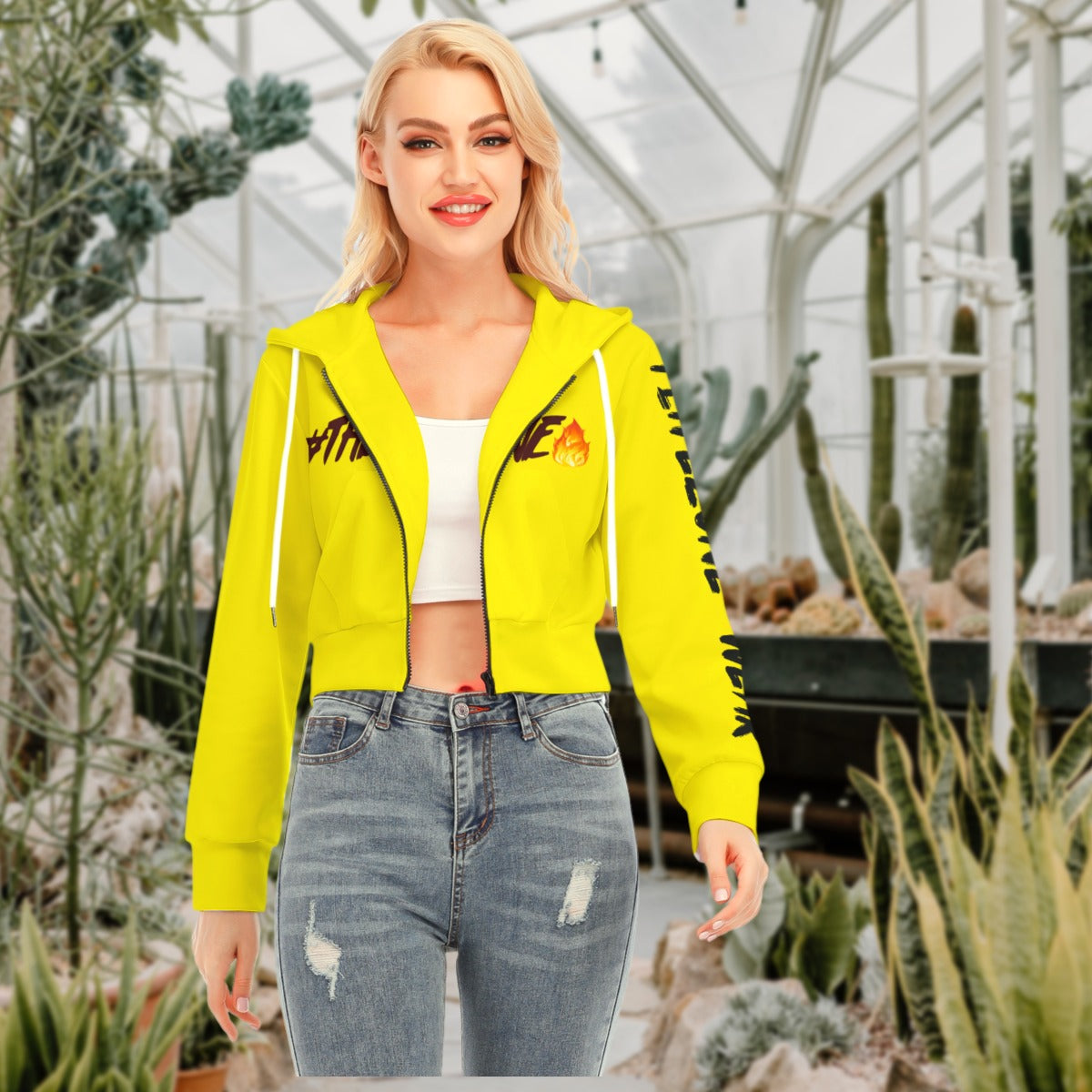 fz women's crop top hoodie with zipper