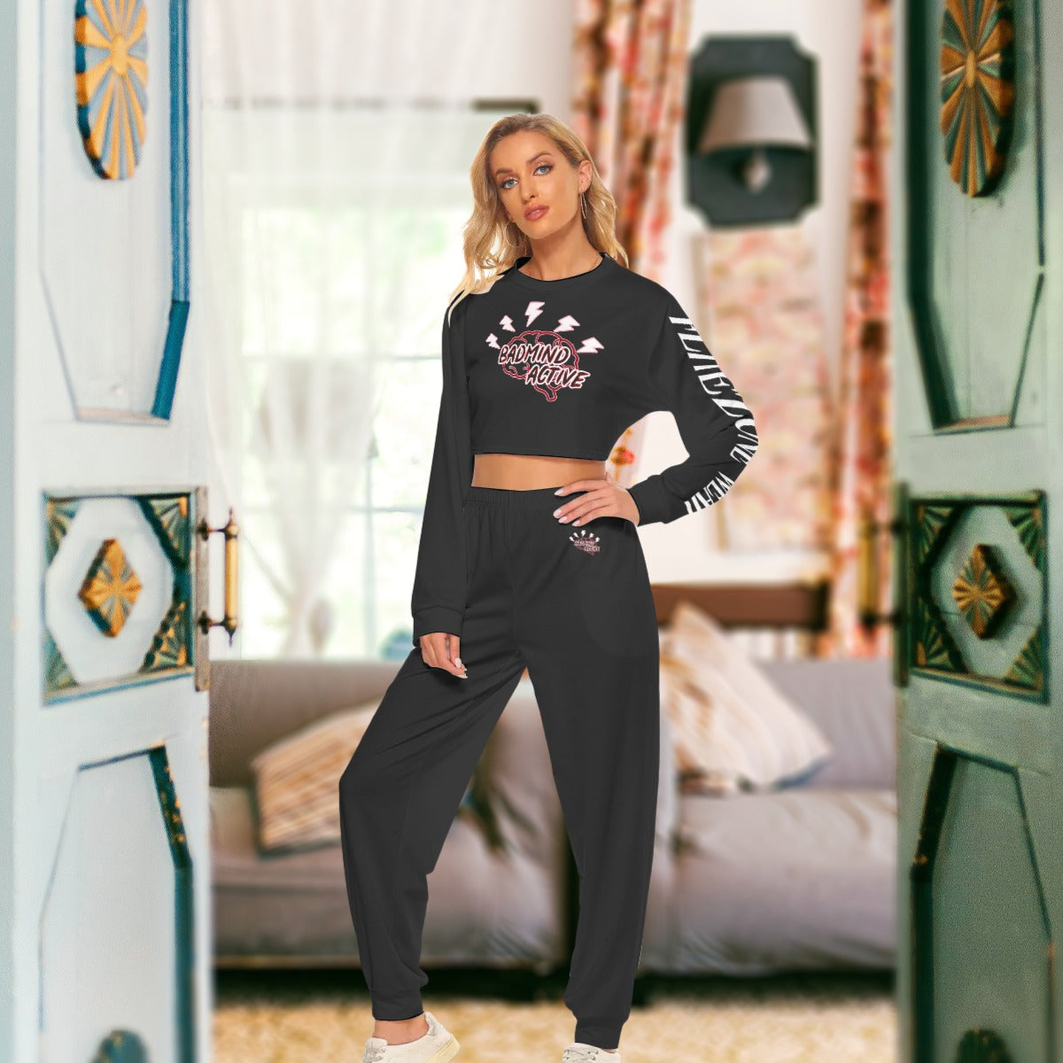 fz women's crop sweatshirt suit