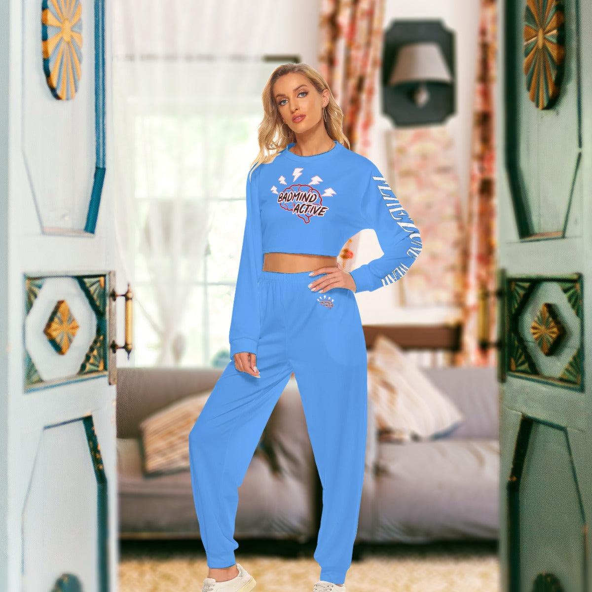 fz women's crop sweatshirt suit